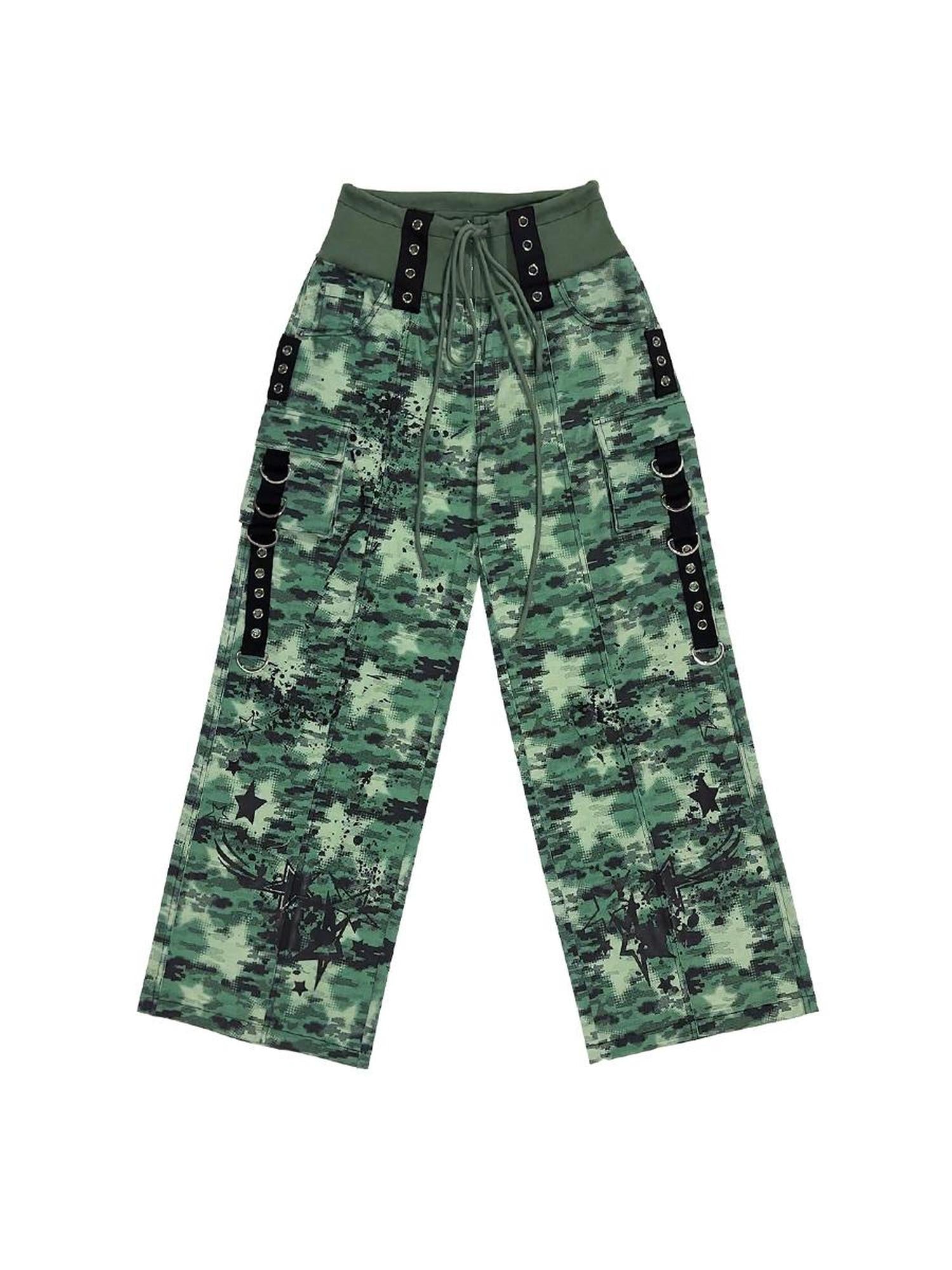 CFIERCE Camouflage Spray Print Denim Jeans