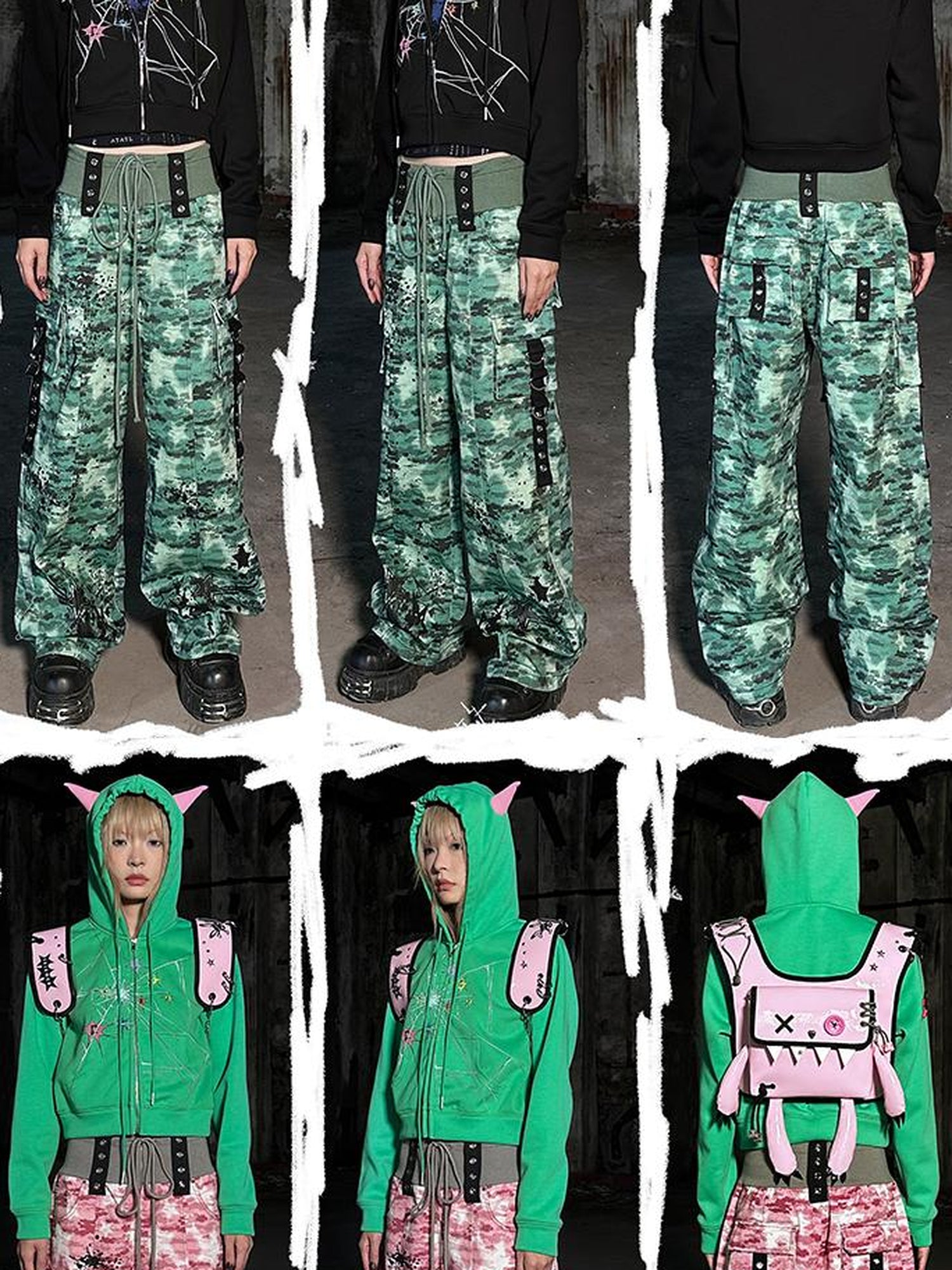 CFIERCE Camouflage Spray Print Denim Jeans