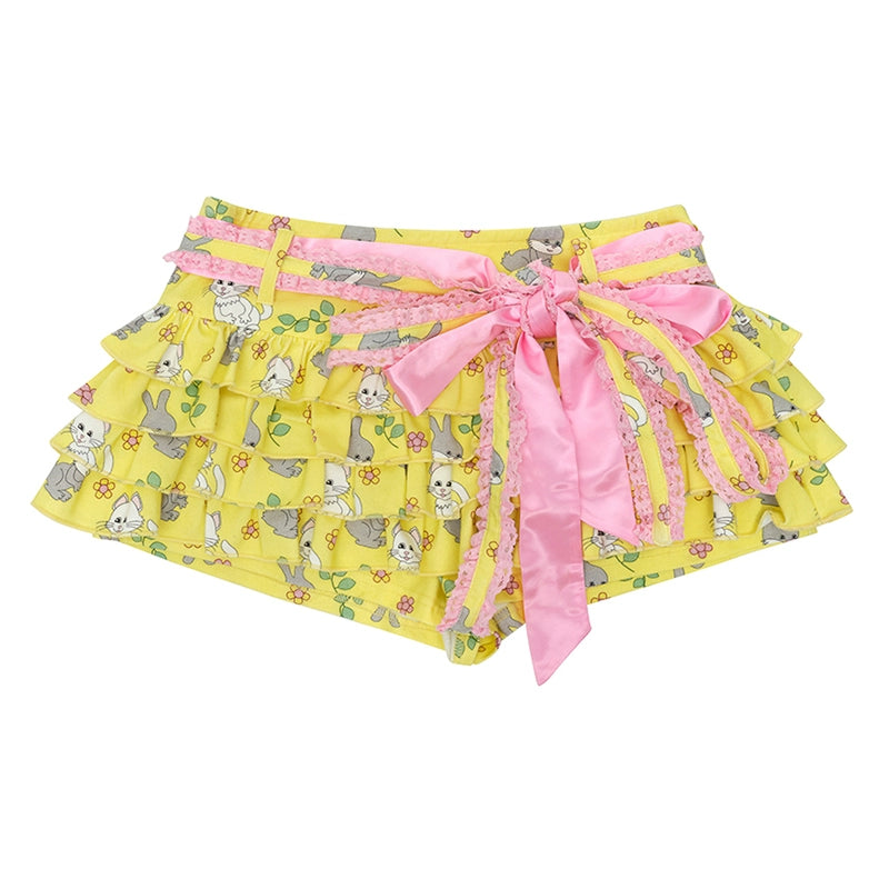CFIERCE_Cat_Floral_Print_Cake_Skirt_Pants_MISSTT