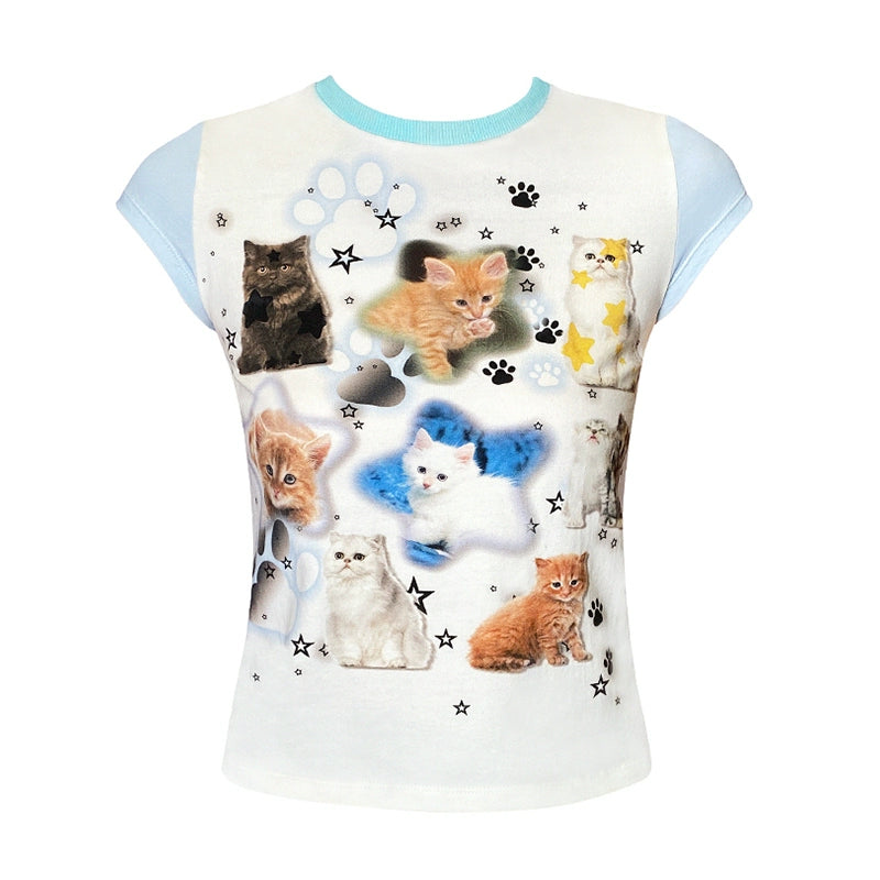 CFIERCE_Cat_Print_Love_Me_Tee_V_Neck_T_Shirt_Long_Sleeve_MISSTT