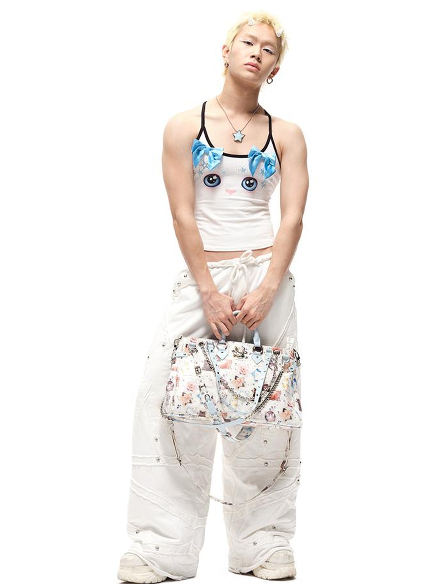 CFIERCE Cat Print Multi Strap Top Handle Crossbody Bag