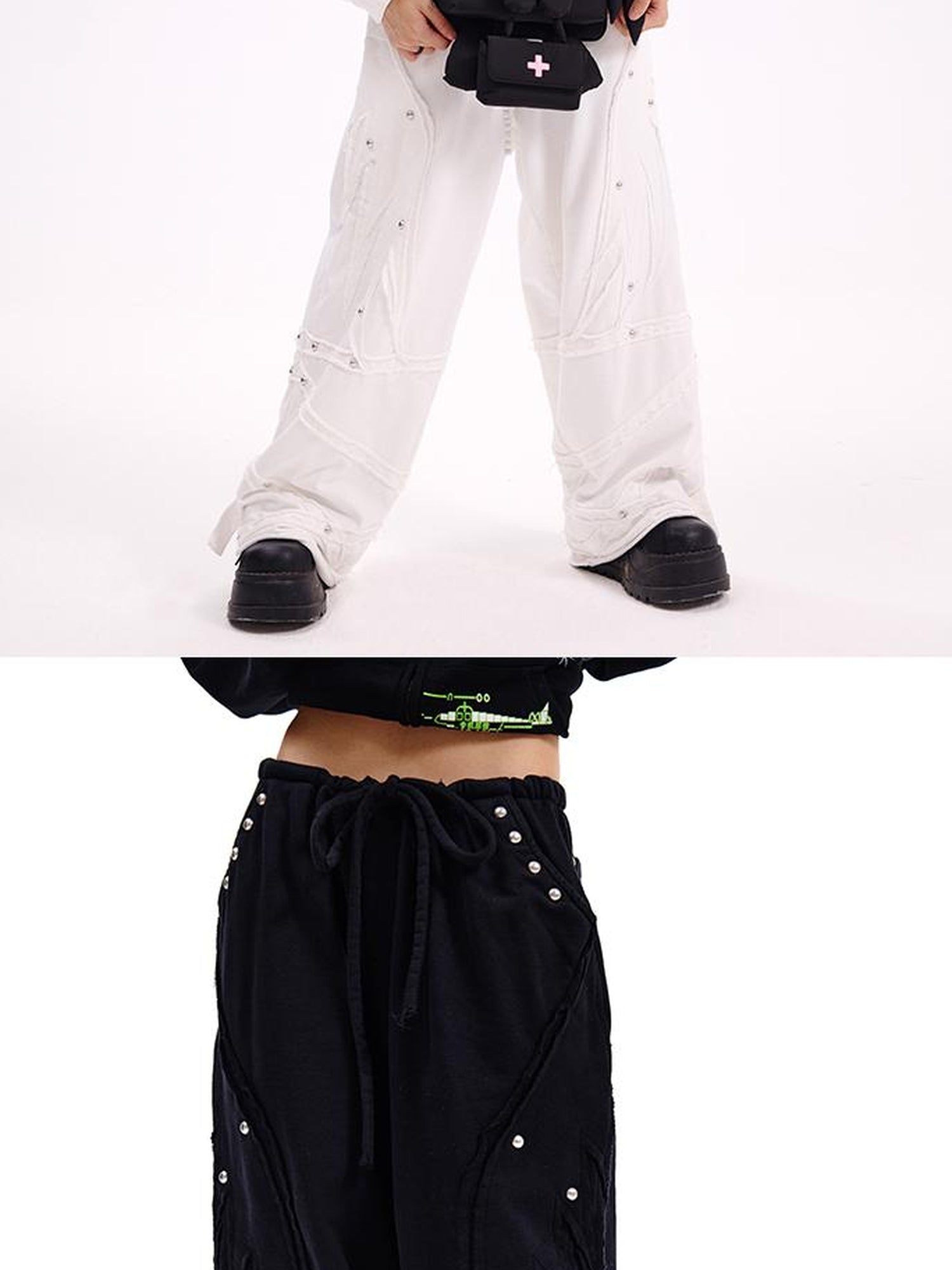 CFIERCE Cfierce Fall Winter Angel Wing Sweatpants