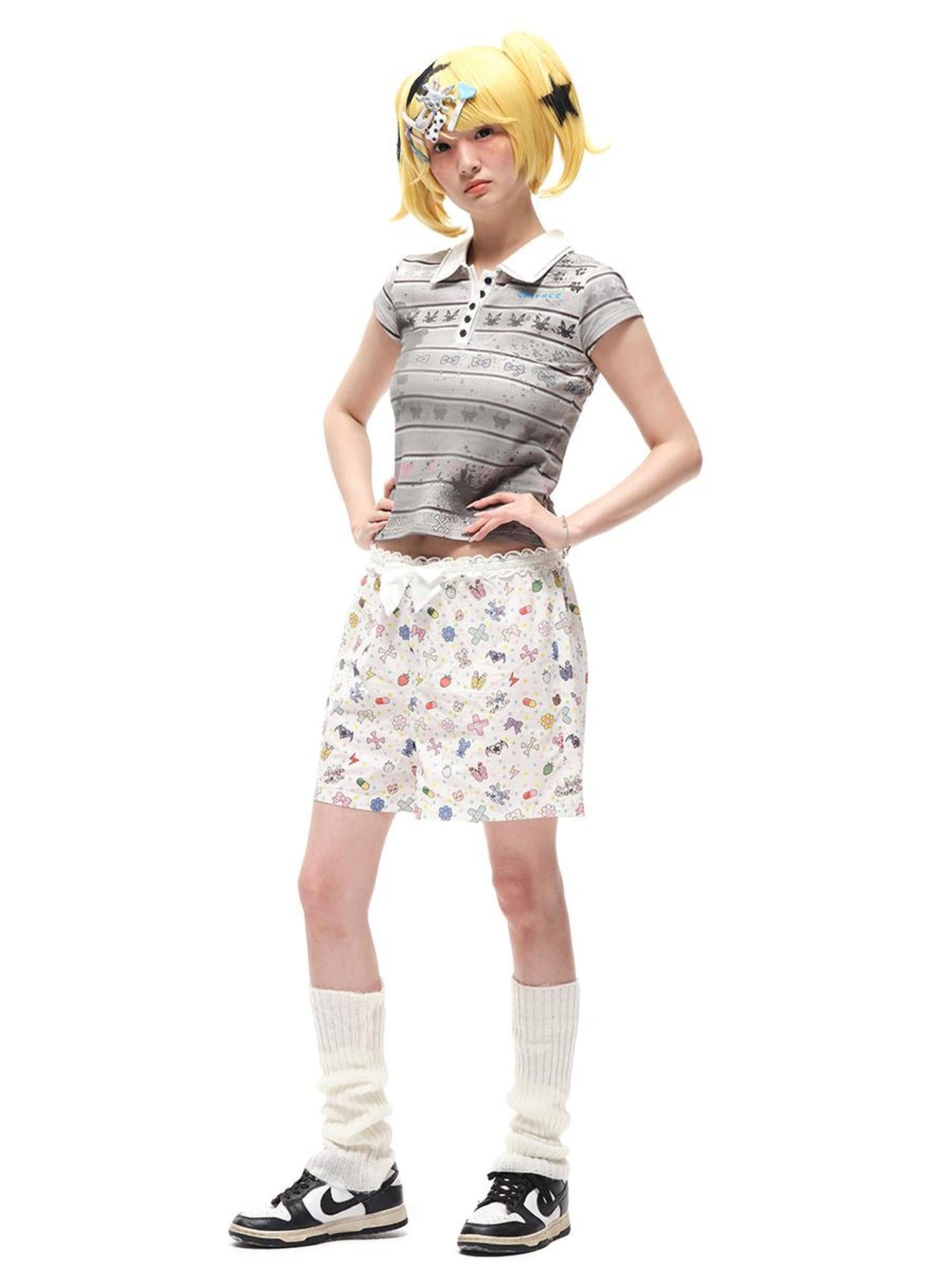 CFIERCE Cfierce Sticker Print Shorts