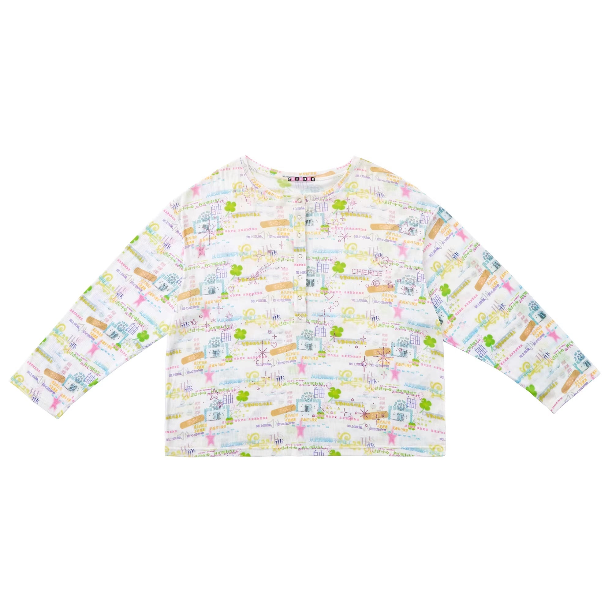CFIERCE_Cotton_Blend_Printed_Rhinestone_Relaxed_Oversized_Crew_Neck_Unisex_Beige_T-Shirt_MISSTT