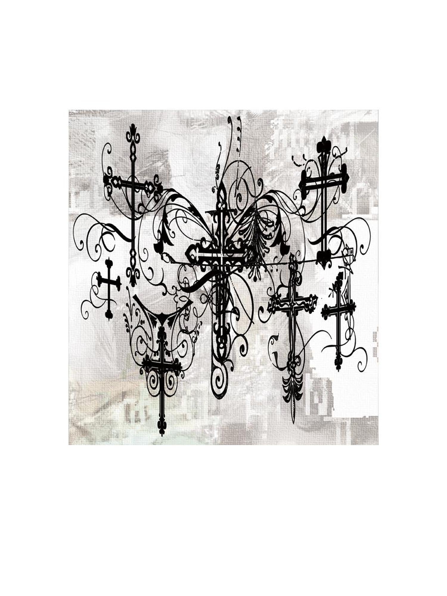 CFIERCE Cross Crystal Print Vest