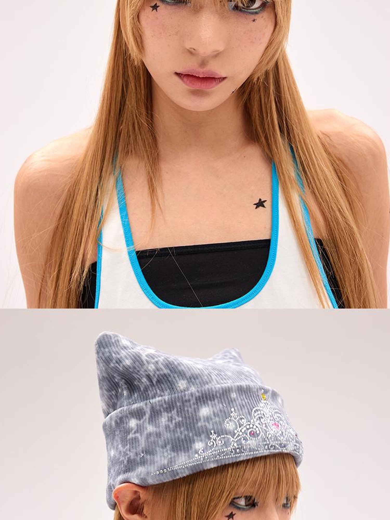 CFIERCE Crown Crystal Embellished Knit Beanie