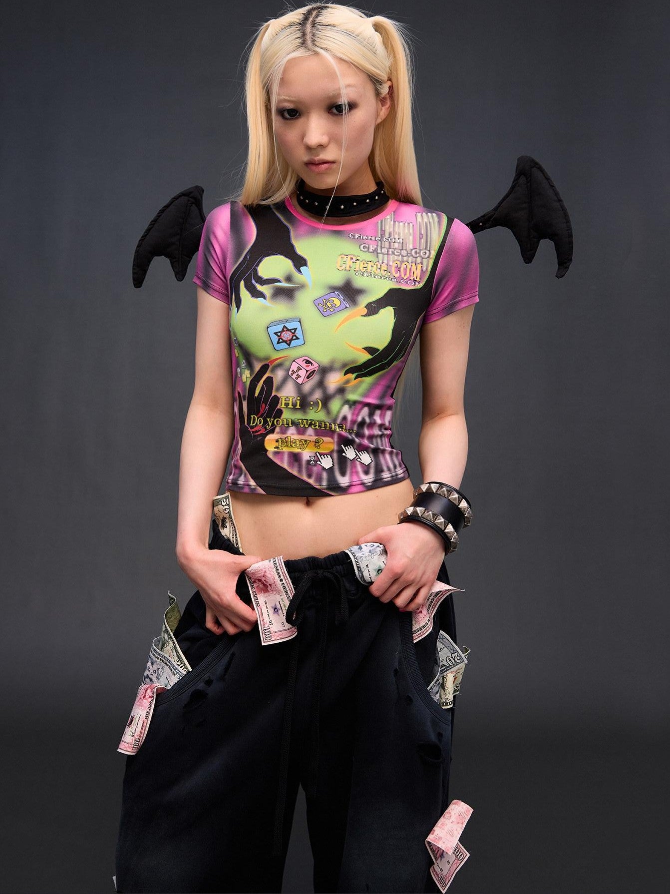 CFIERCE Devil Game Character Print Sexy Slim Women&