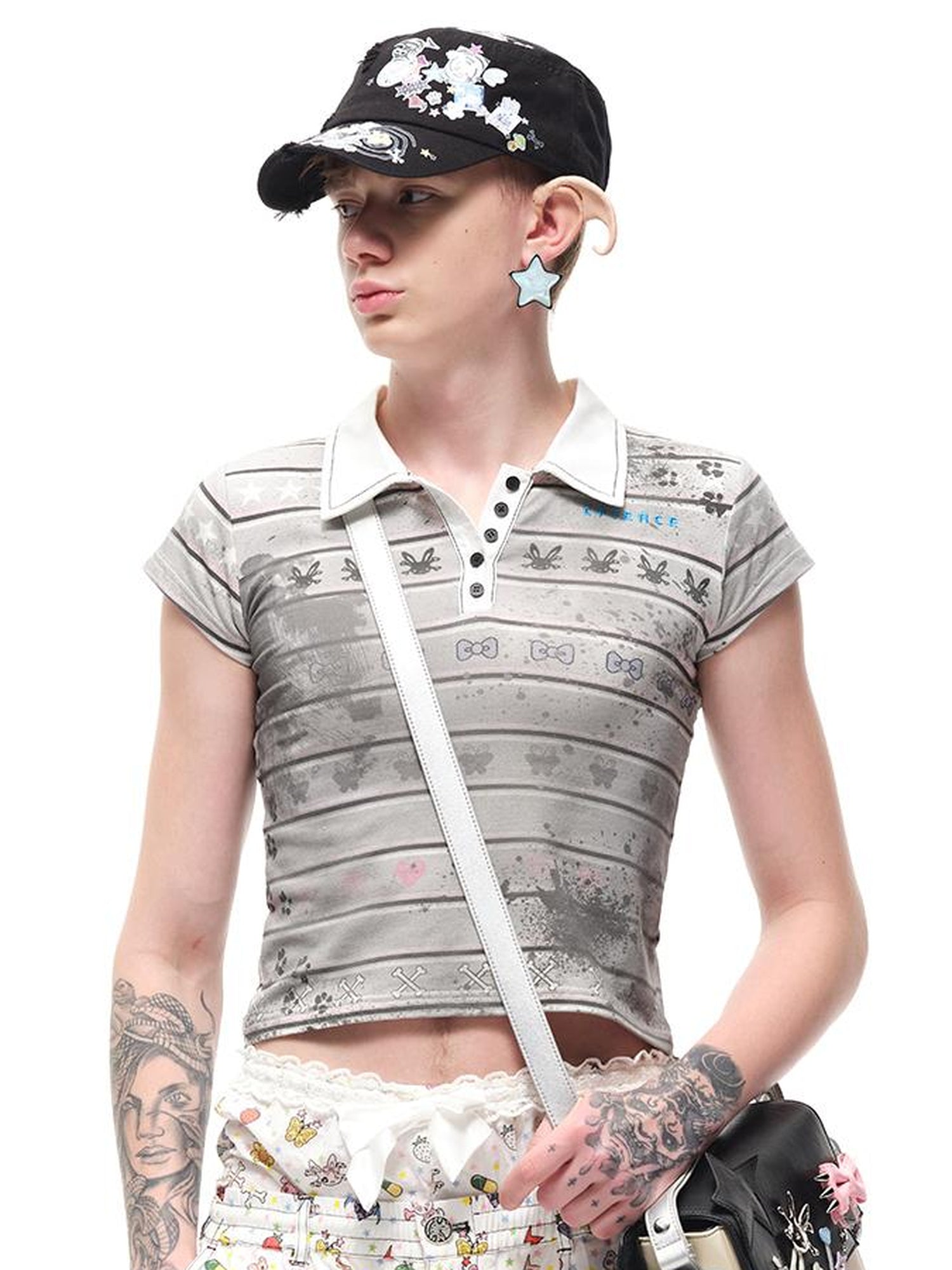 CFIERCE Distressed Vintage Polo Shirt