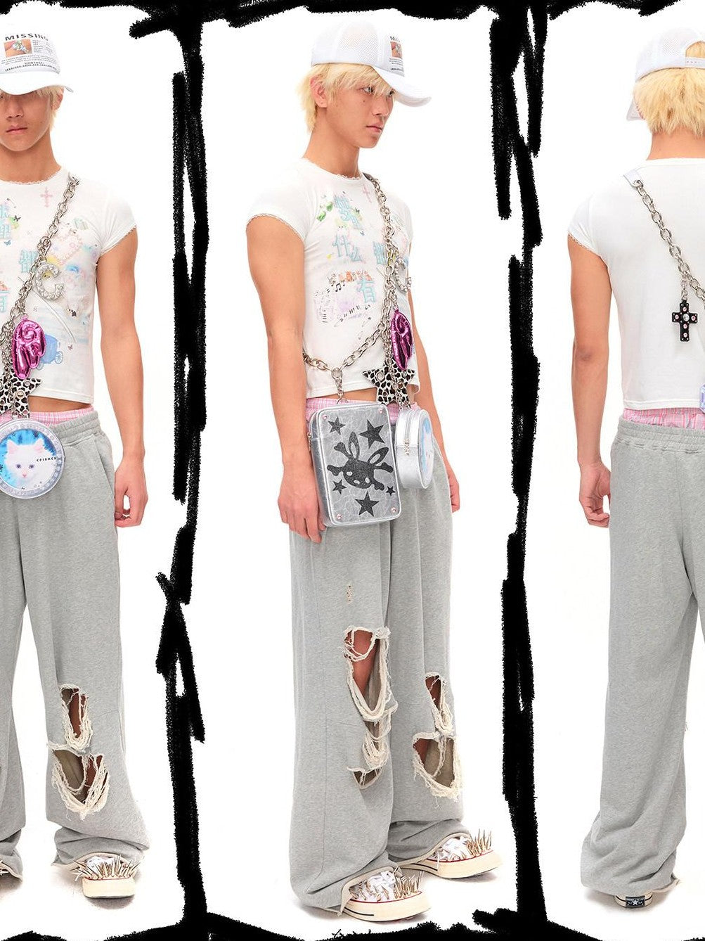 CFIERCE Dream Text Print Lace Trim Women&