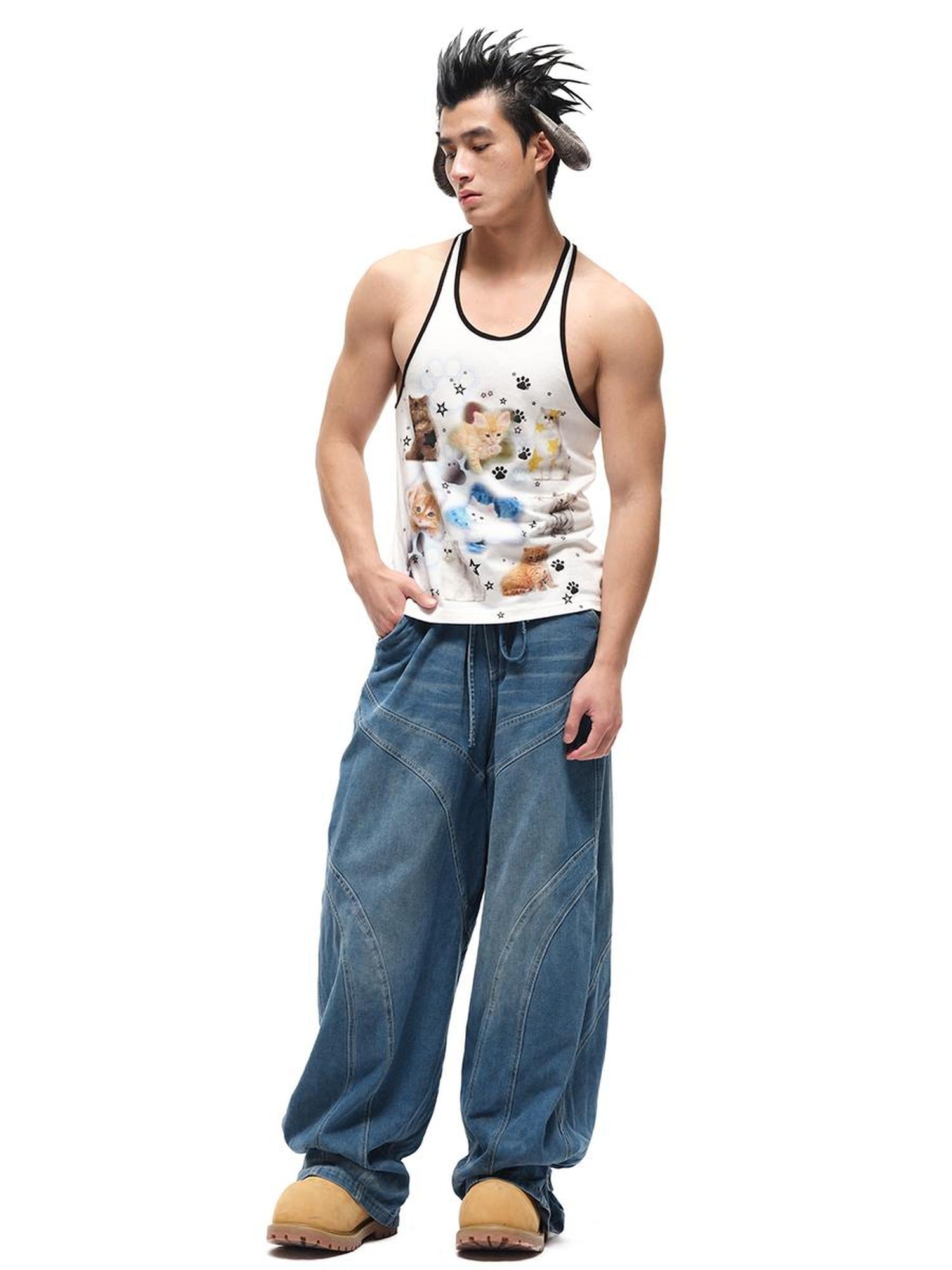 CFIERCE Fierce Cat Print Vest