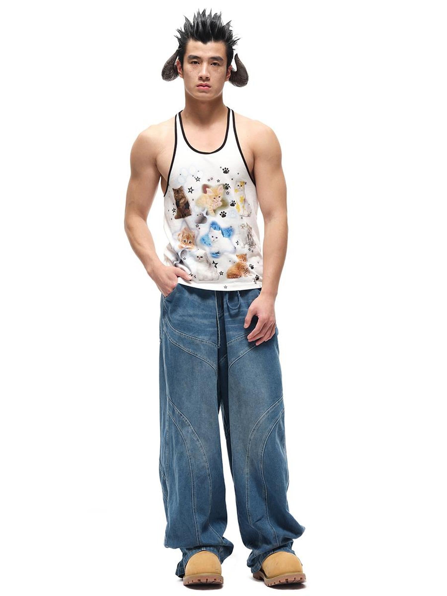 CFIERCE Fierce Cat Print Vest