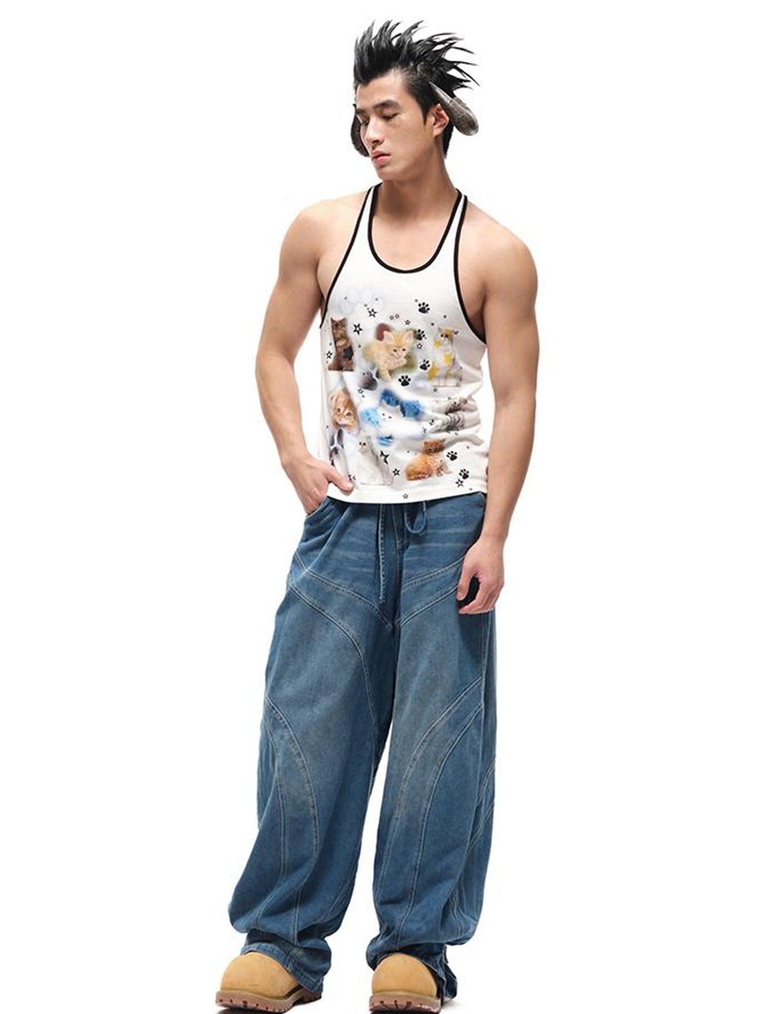 CFIERCE Fierce Cat Print Vest