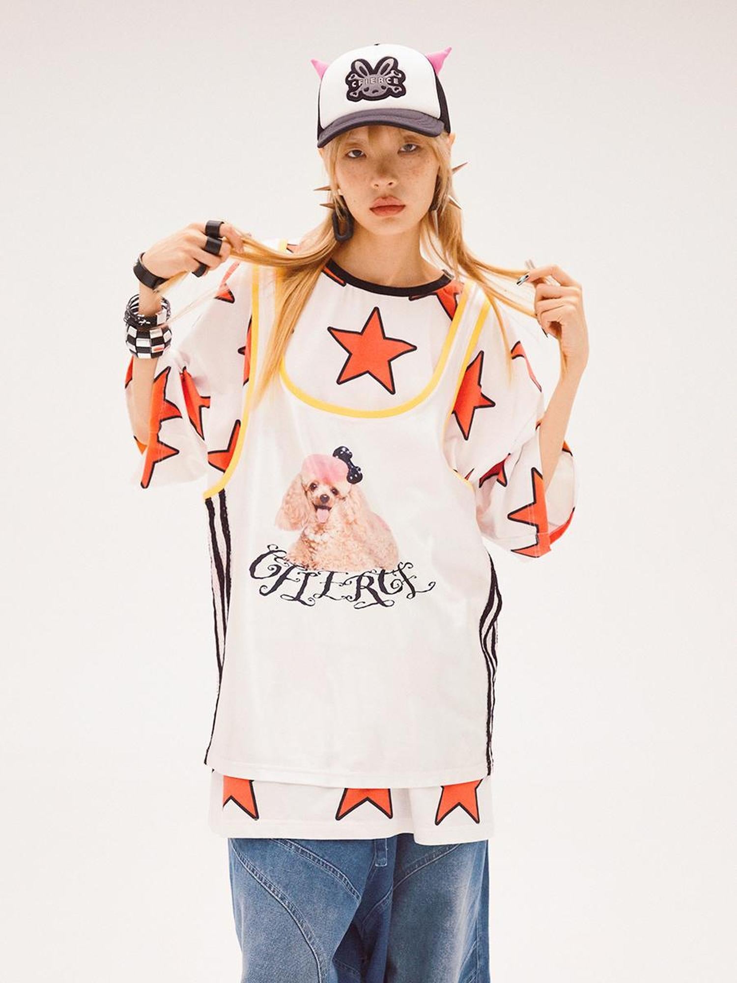 CFIERCE Fierce Poodle Print Vest