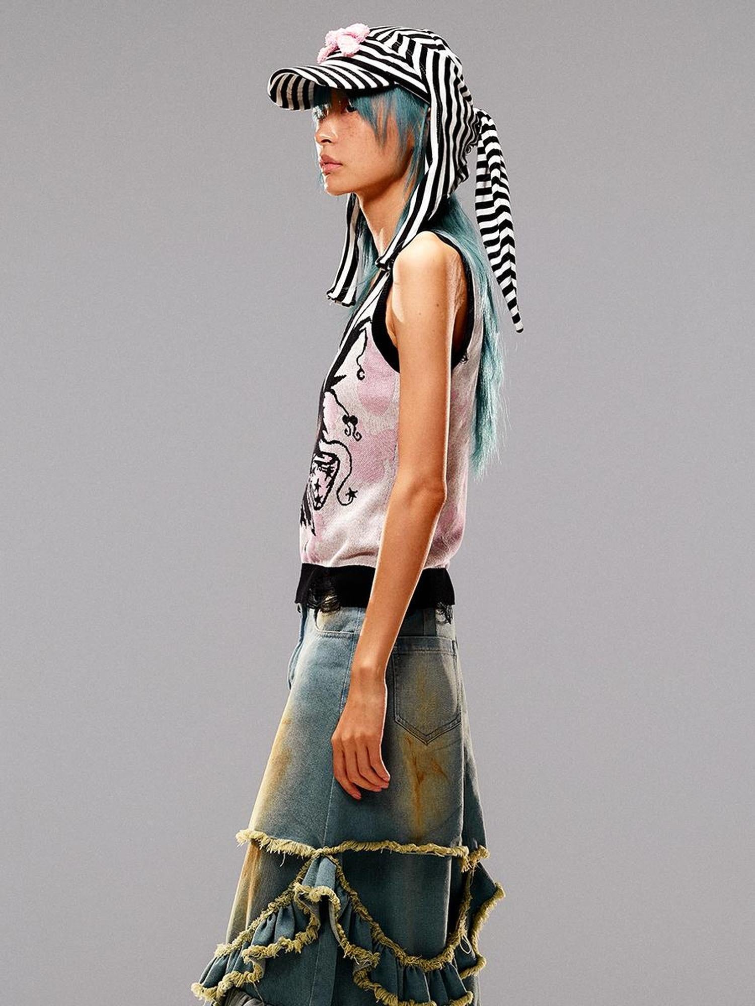 CFIERCE Fierce Striped Rabbit Ear Baseball Cap