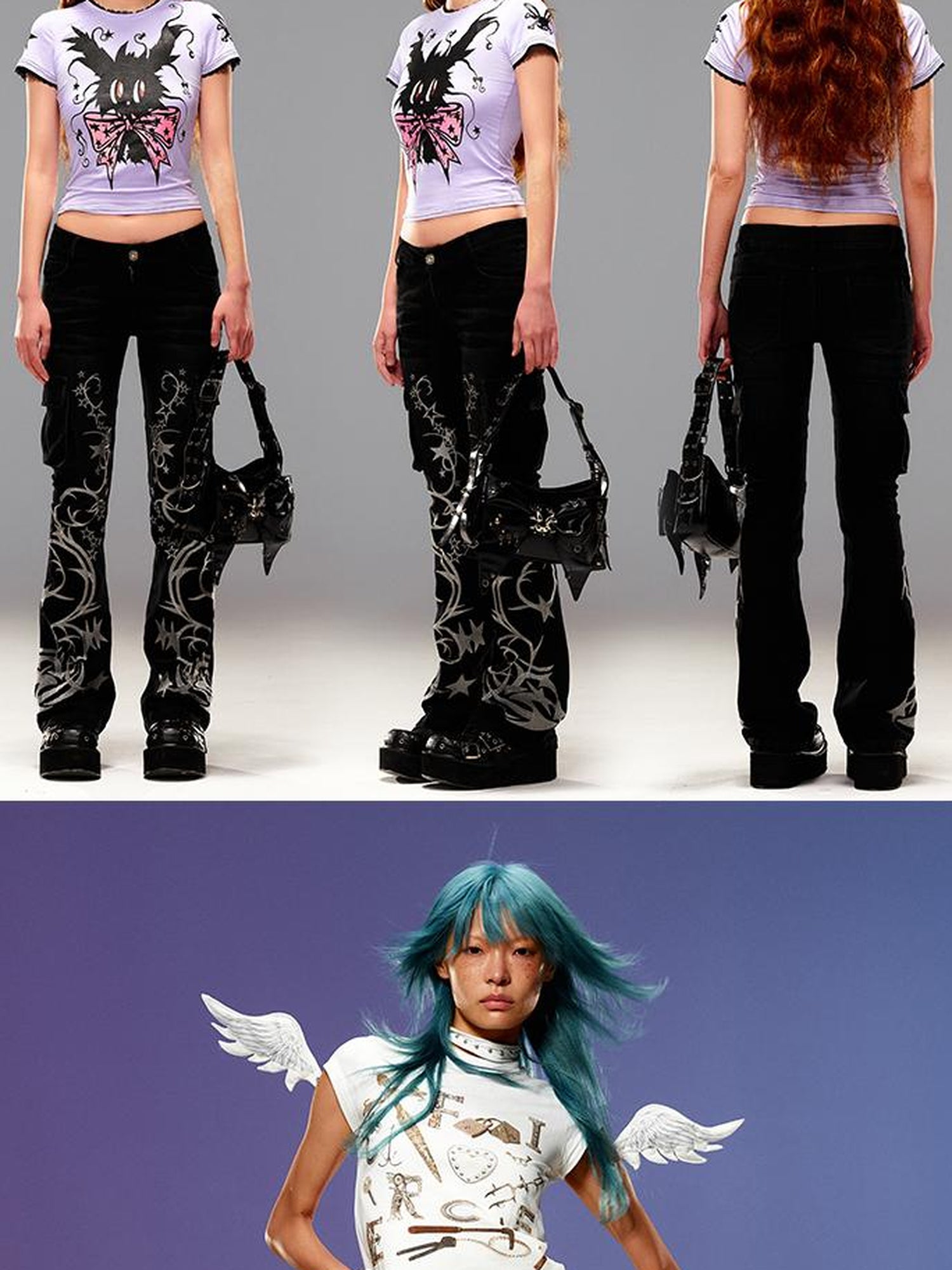 CFIERCE Five Pointed Star Embroidered Denim Jeans