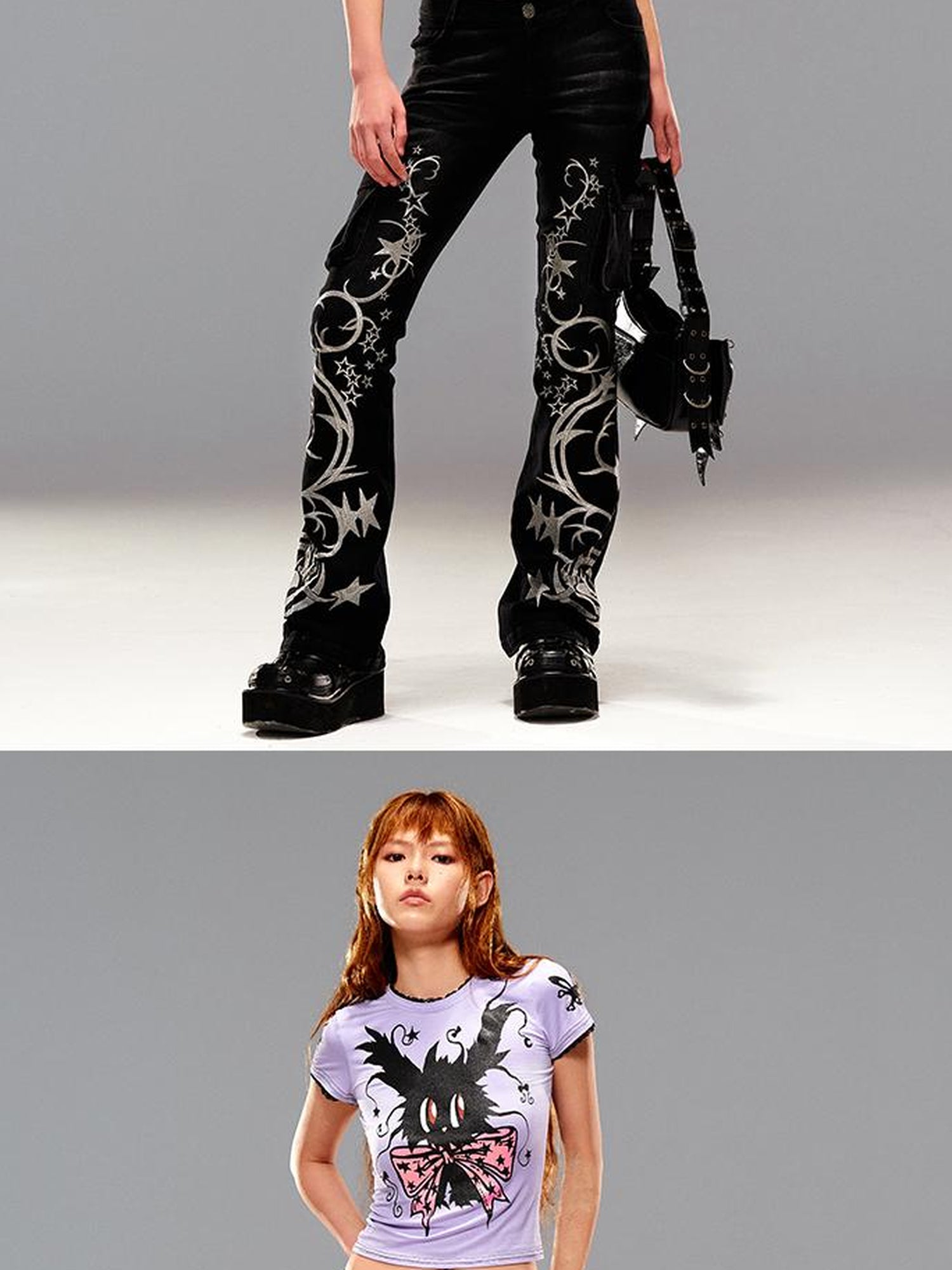 CFIERCE Five Pointed Star Embroidered Denim Jeans