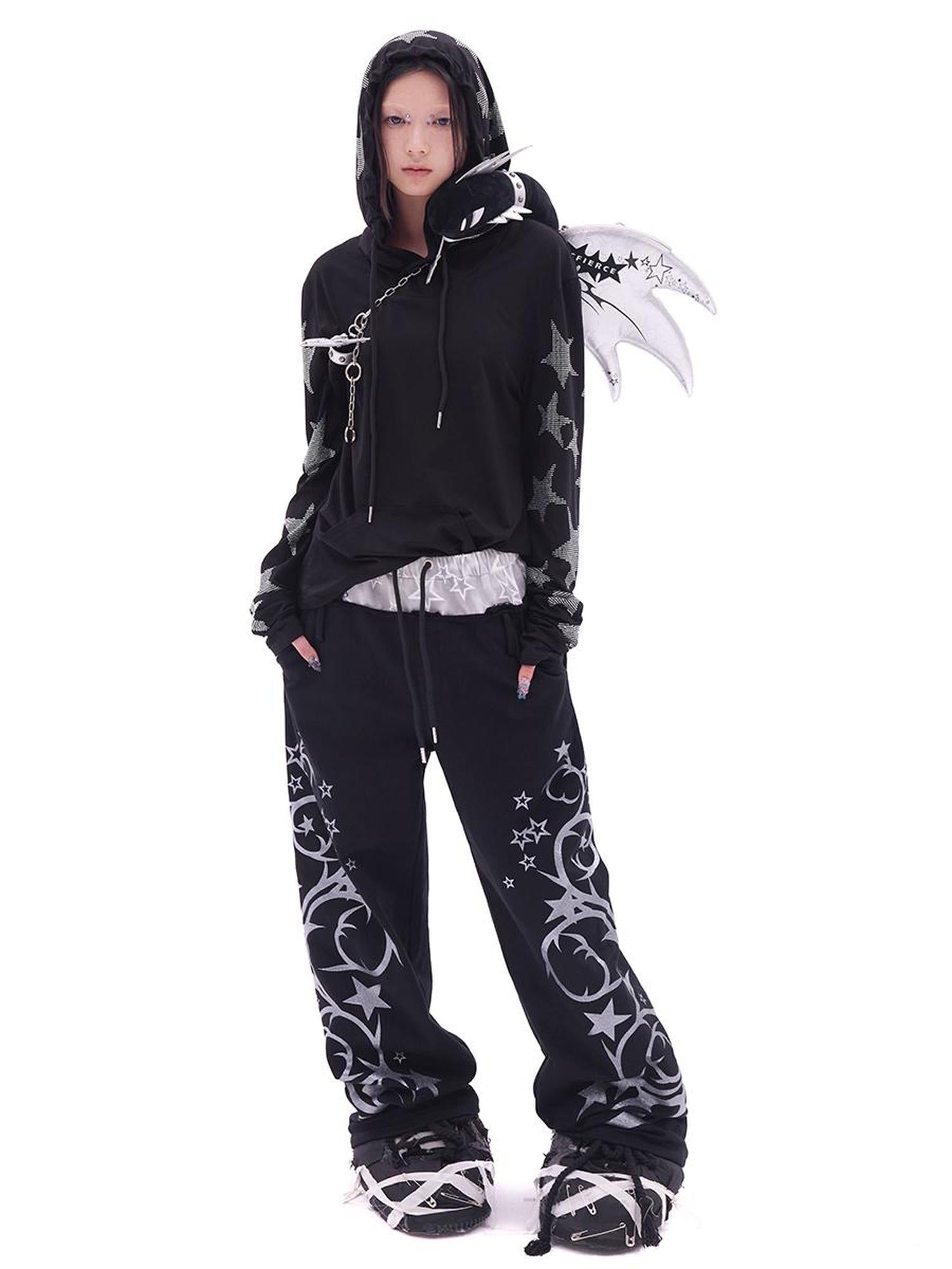 CFIERCE Flash Print Joggers With Glitter Accent