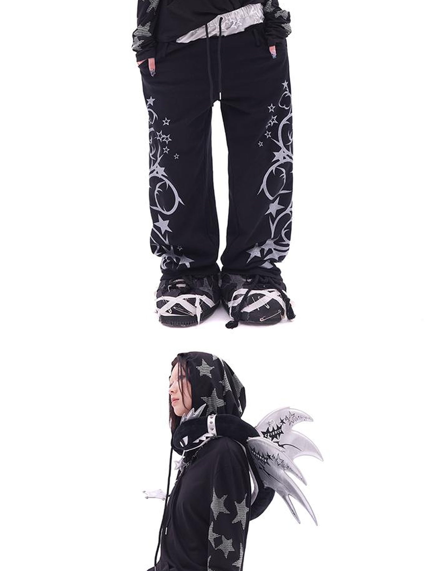 CFIERCE Flash Print Joggers With Glitter Accent