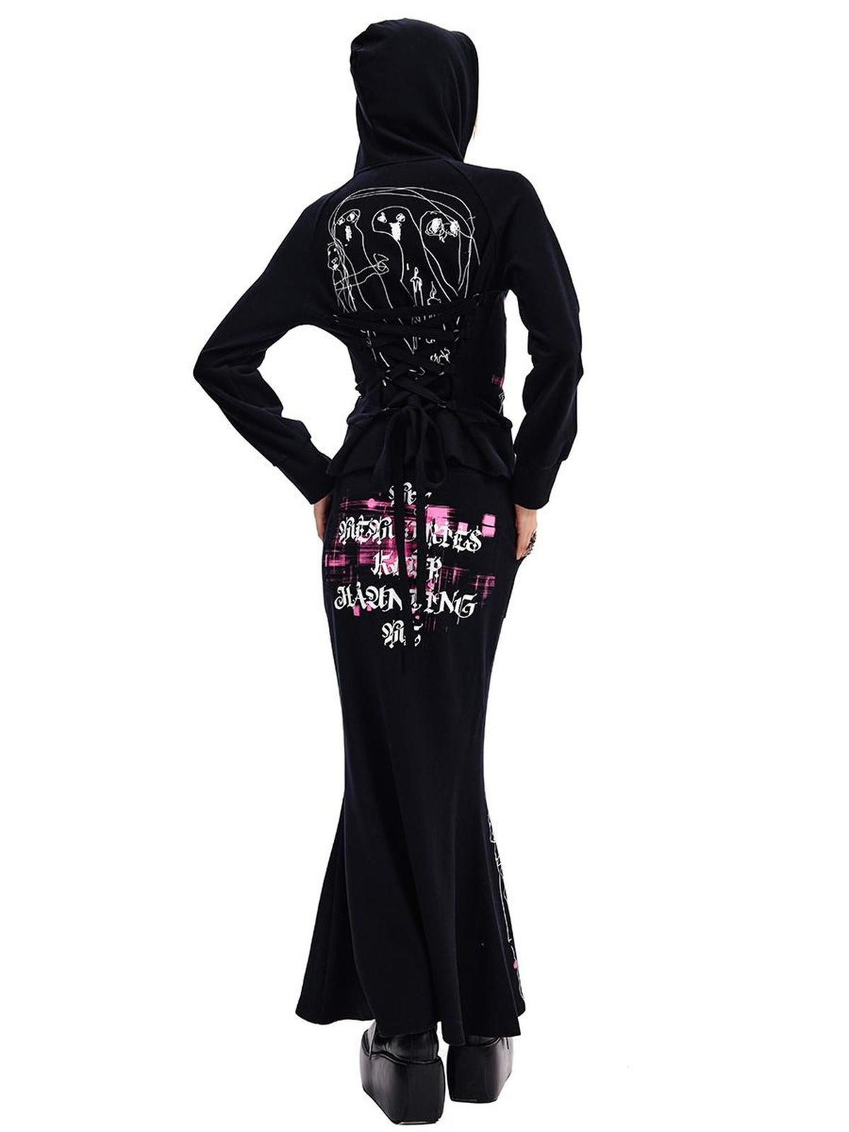 CFIERCE Ghost Print Lace Up Slim Fit Women&