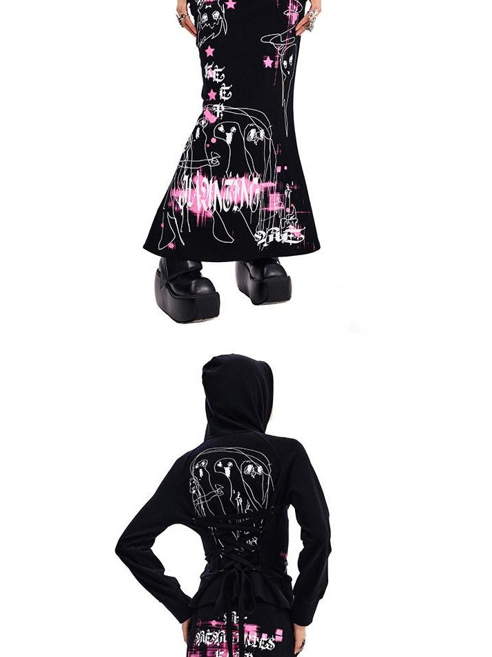 CFIERCE Ghost Print Low Waist Slim Fit Women&