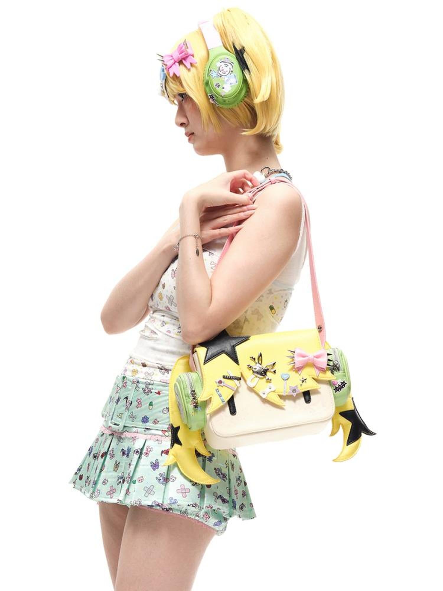 CFIERCE Girl With Headphones Crossbody Bag