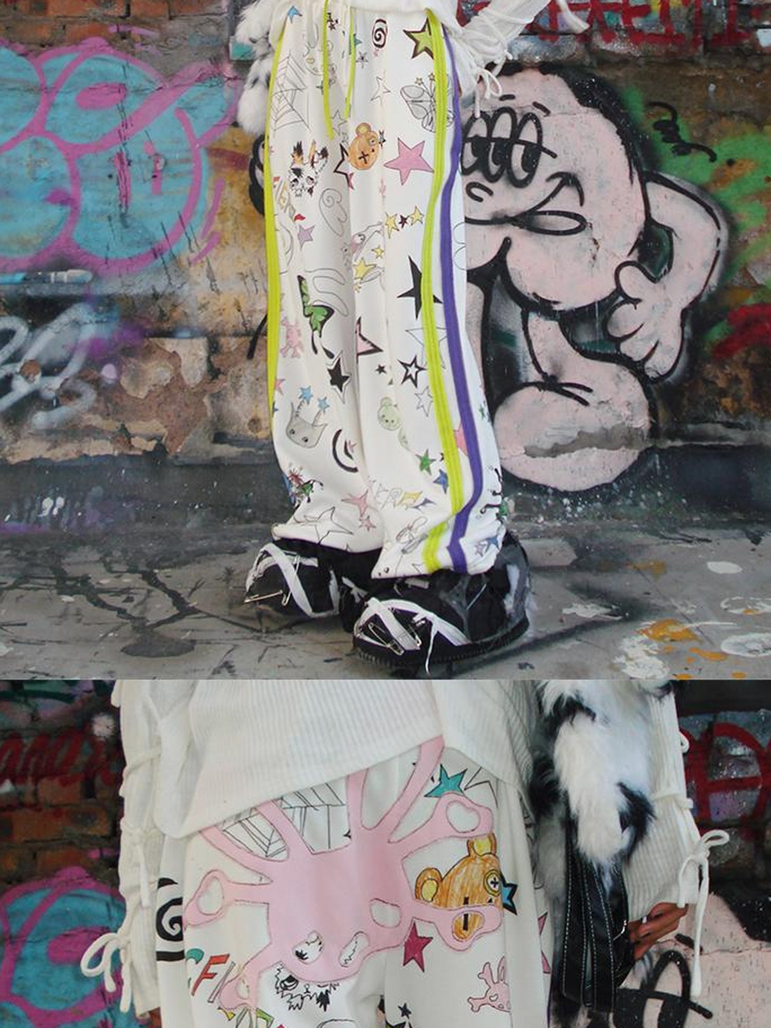 CFIERCE Graffiti Print Sweatpants