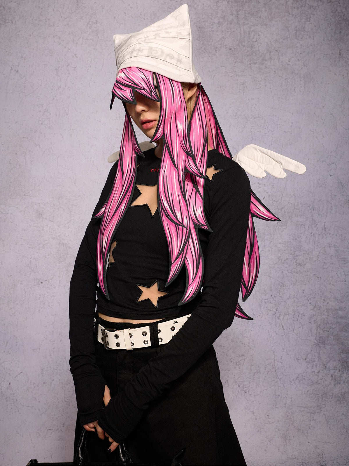 CFIERCE Hand Painted Print Long Hair Elf Women&