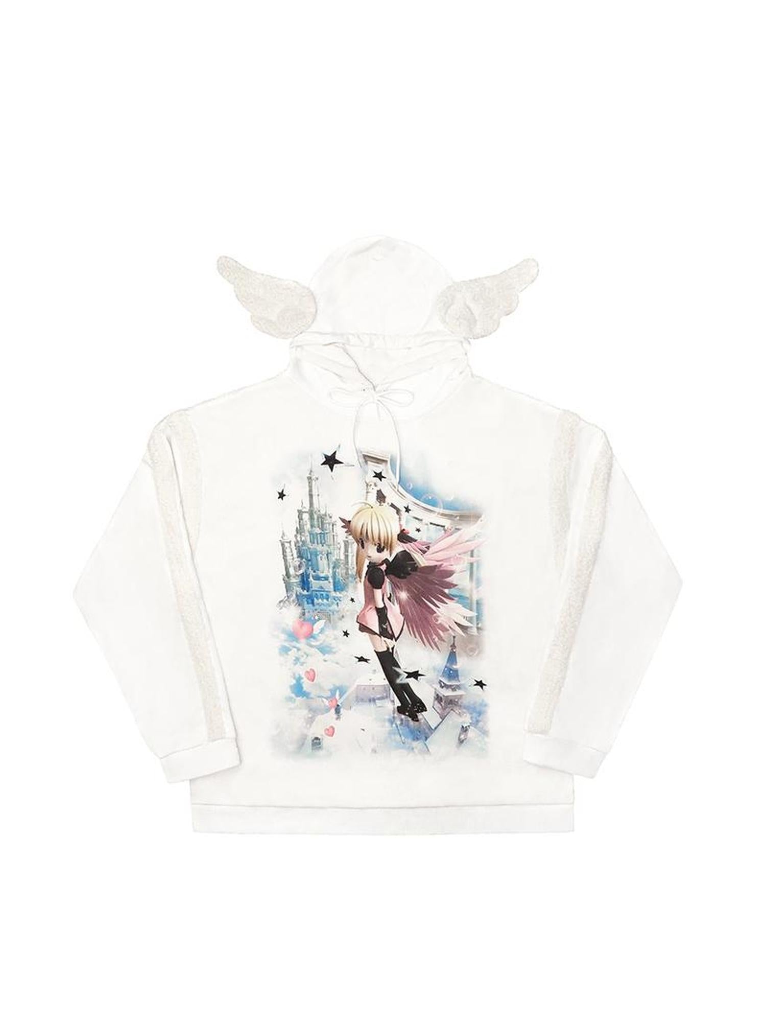 CFIERCE Heaven Angel Wings Printed Hoodie