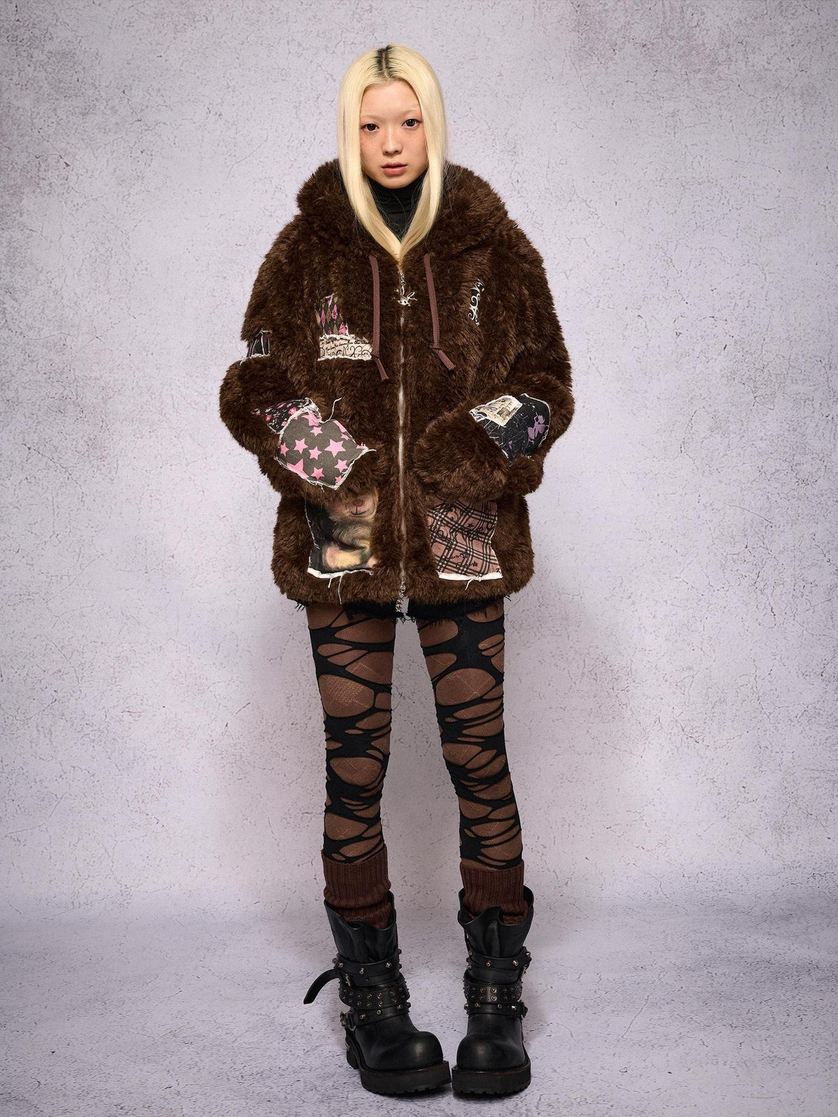 CFIERCE Hooded Rabbit Print Patch Women&
