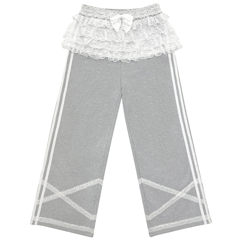 CFIERCE_Lace_Cake_Skirt_False_Two_Piece_Sweatpants_MISSTT