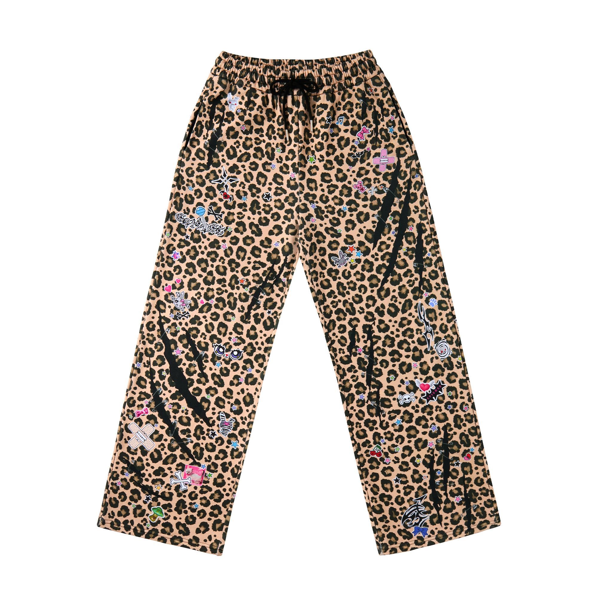 CFIERCE_Leopard_Asymmetric_Sticker_Print_Street_Straight_Women&