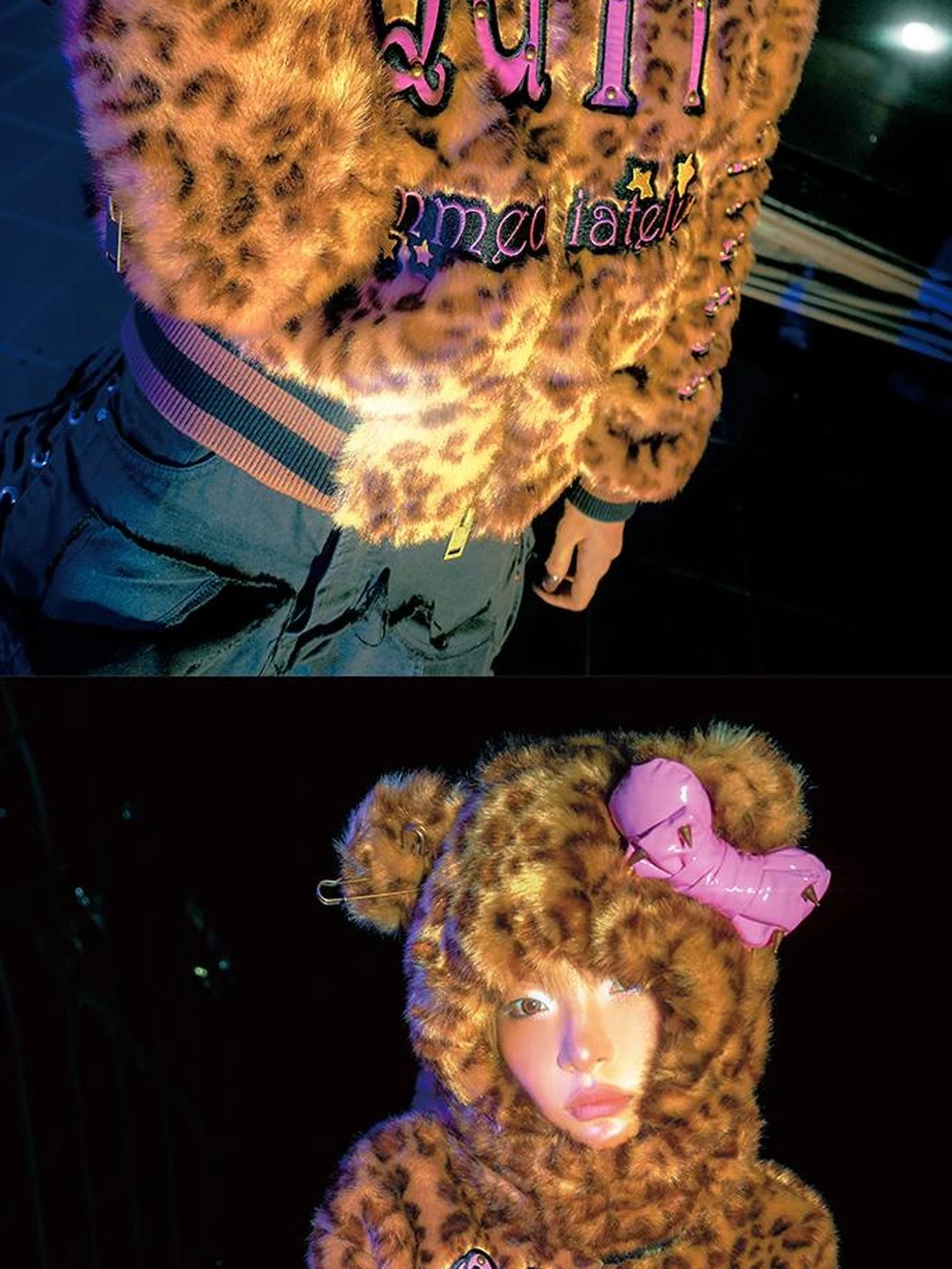 Leopard Print Bow Scarf Hat