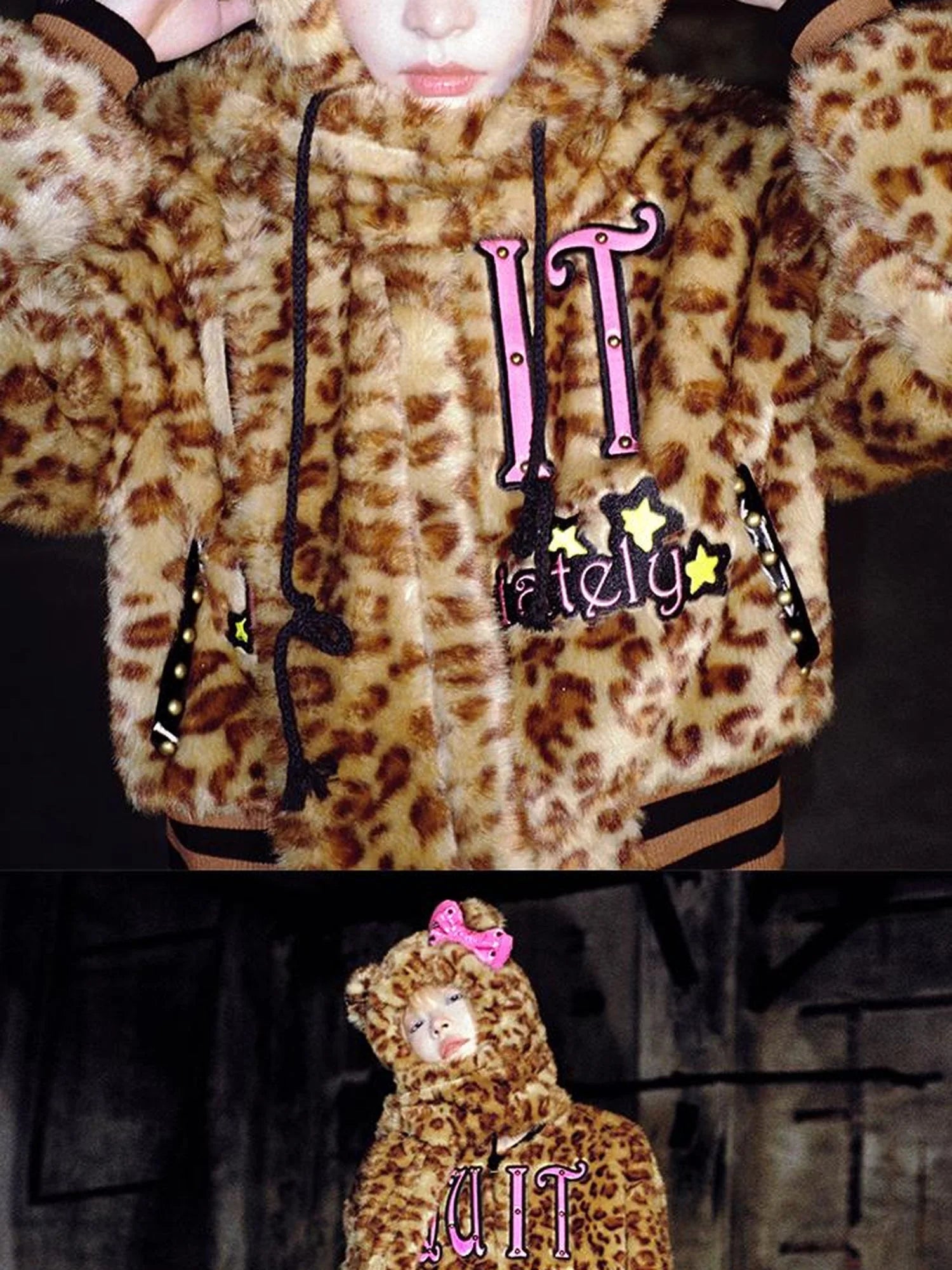 Leopard Print Bow Scarf Hat