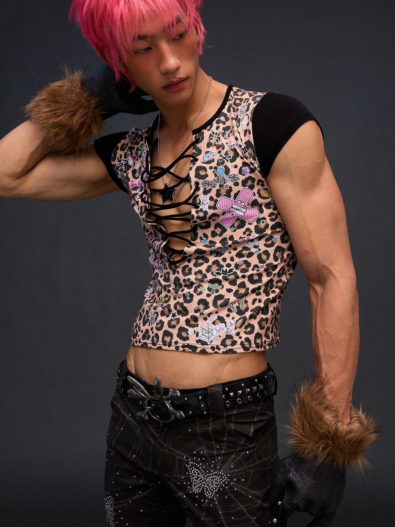 CFIERCE Leopard Print Tie Detail Cropped Women&