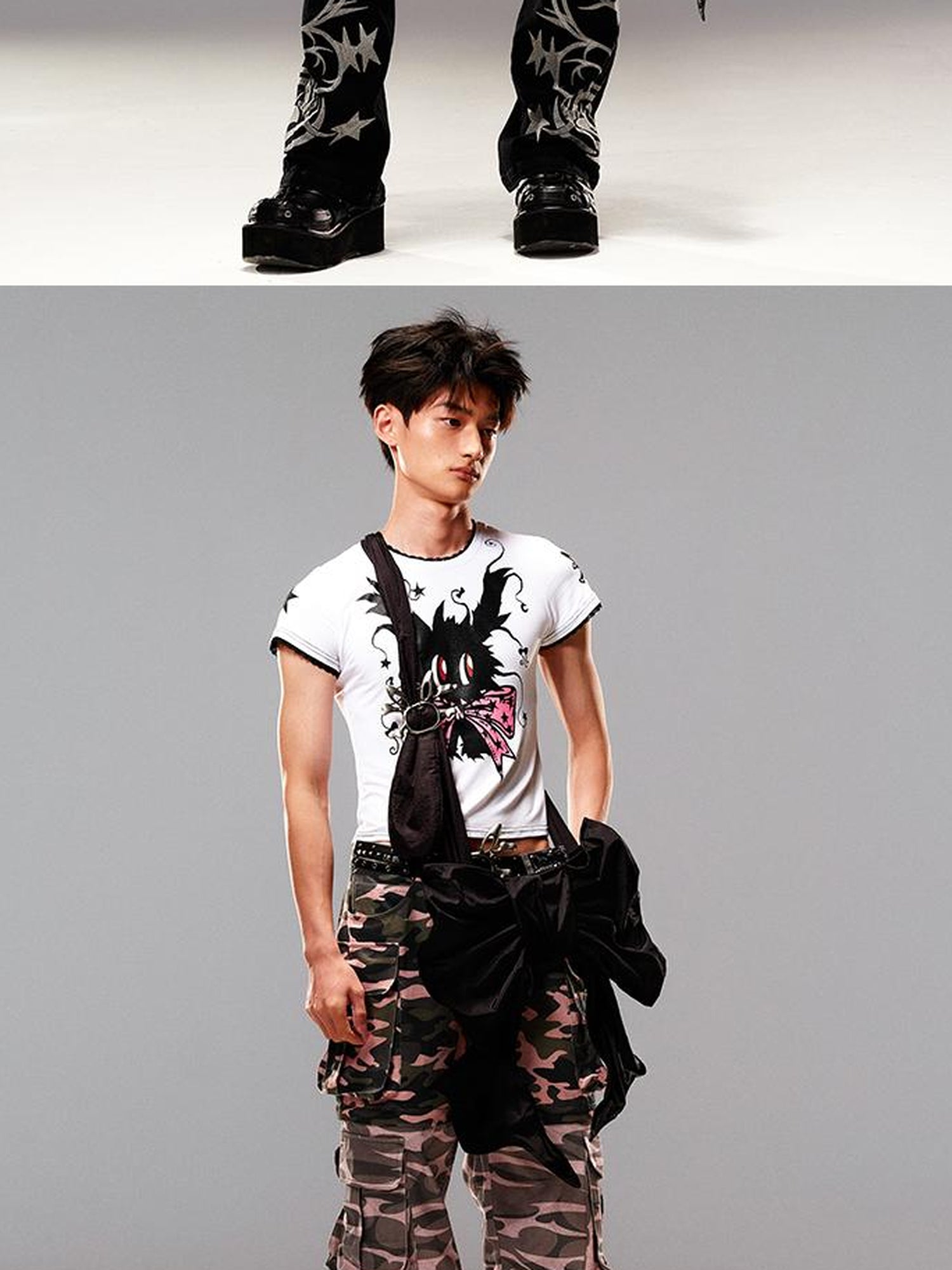 CFIERCE Magic Rabbit Glitter Print T-Shirt