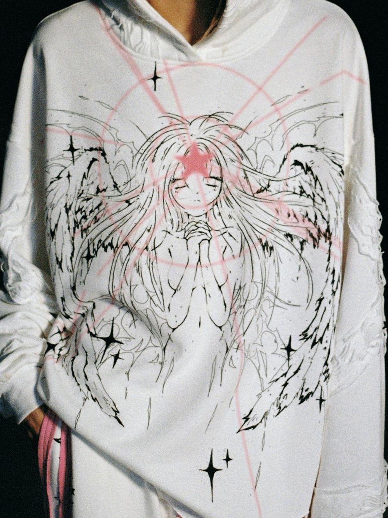 CFIERCE Magical Angel Print Sweatshirt