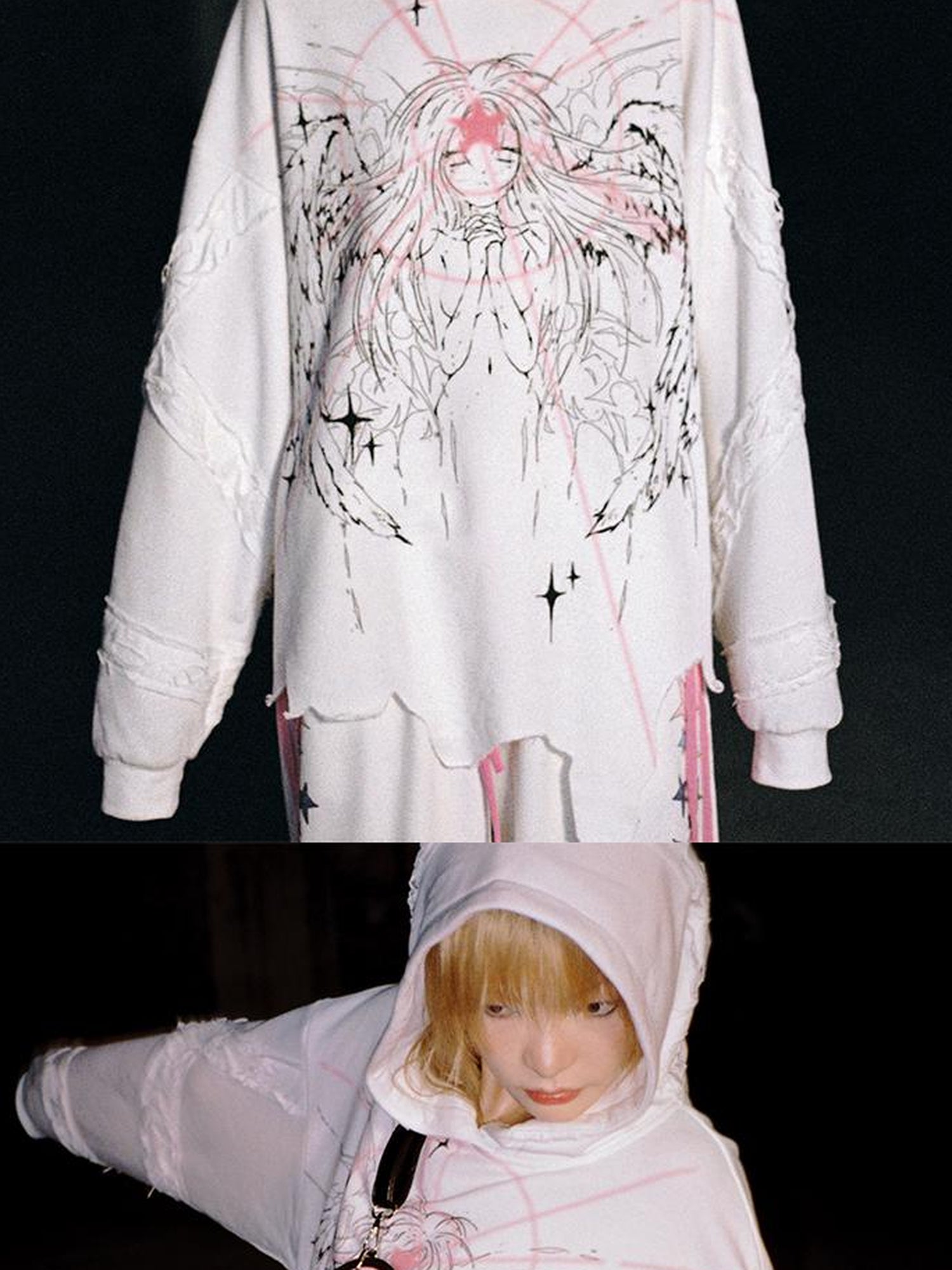 CFIERCE Magical Angel Print Sweatshirt