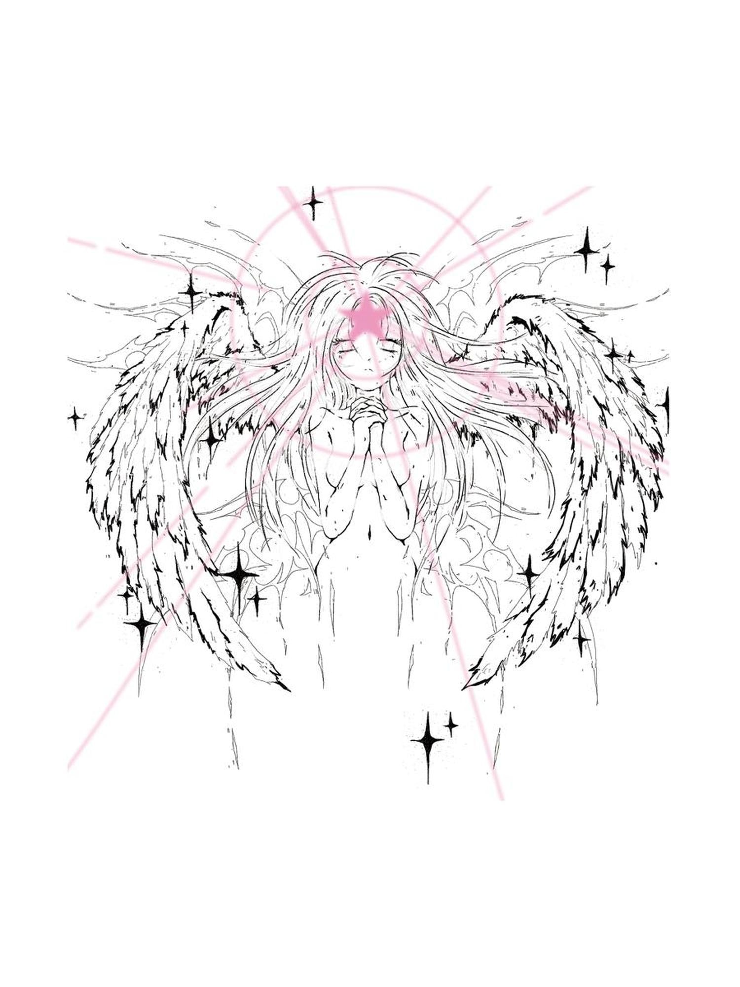 CFIERCE Magical Angel Print Sweatshirt