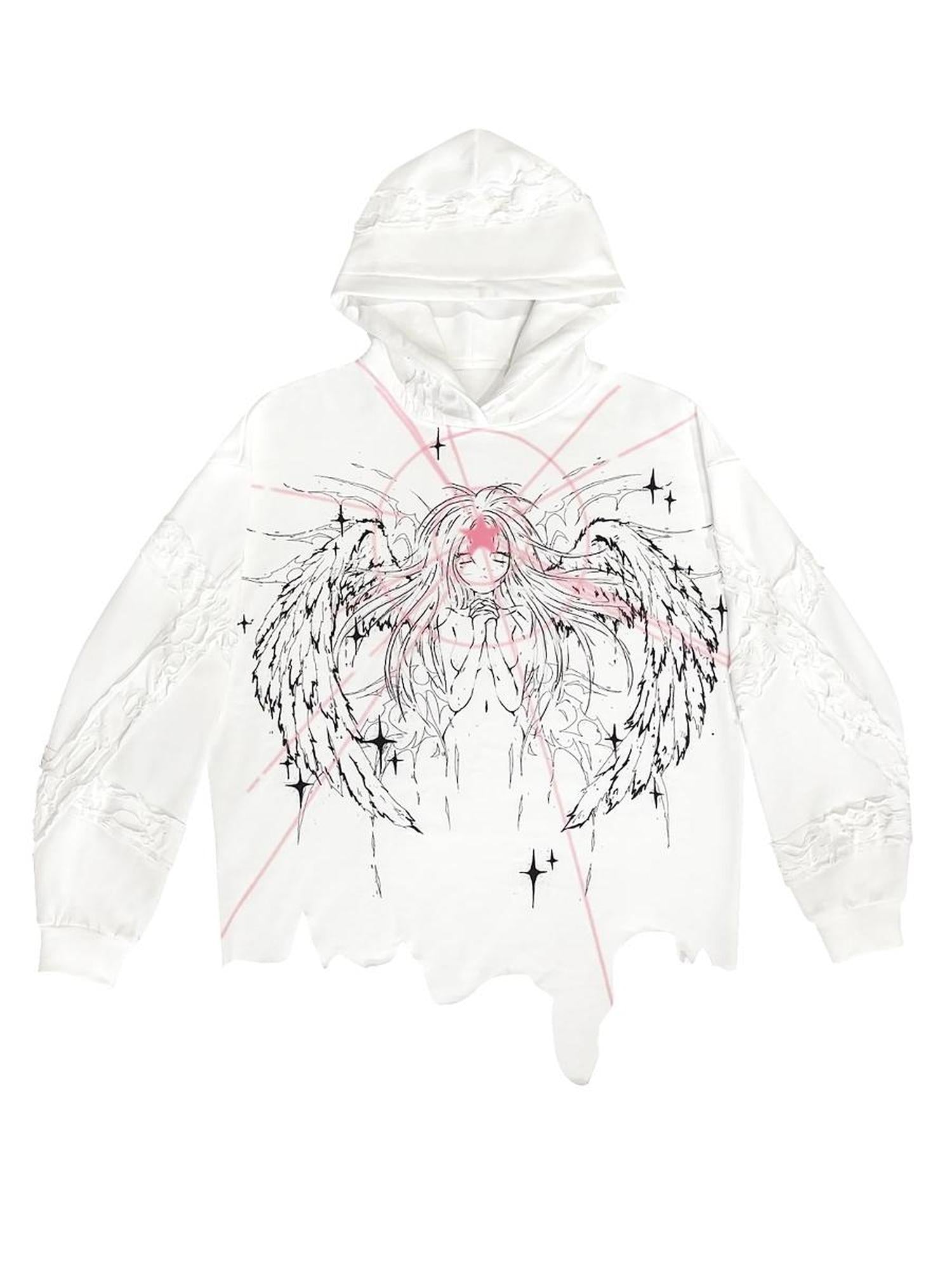 CFIERCE Magical Angel Print Sweatshirt