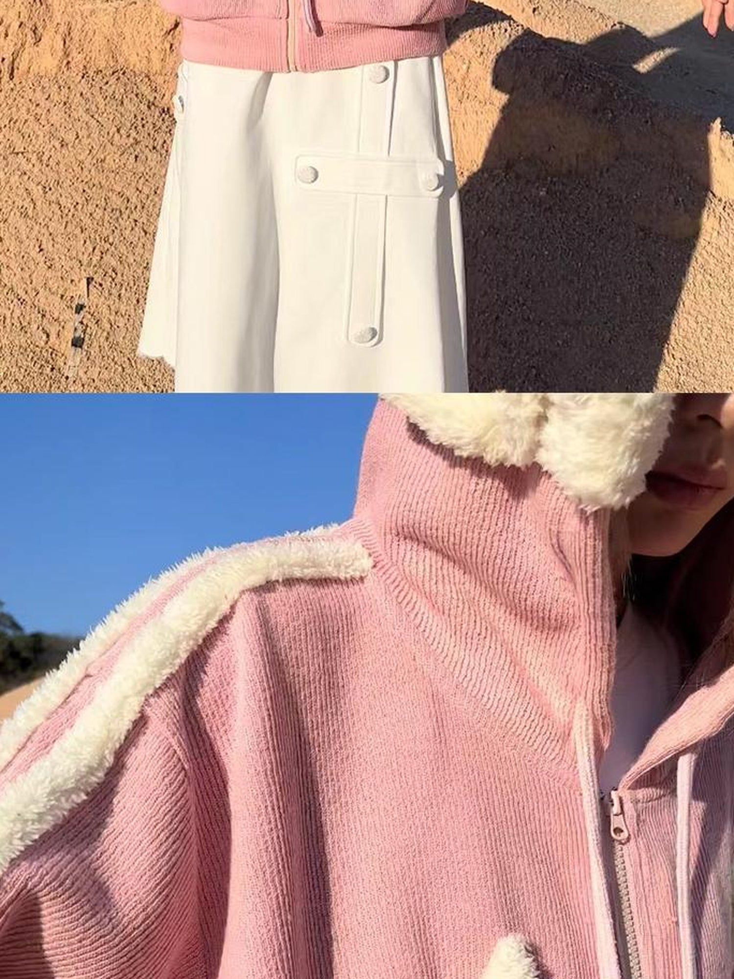 CFIERCE Pink Star Knit Cardigan With Angel Wing Details