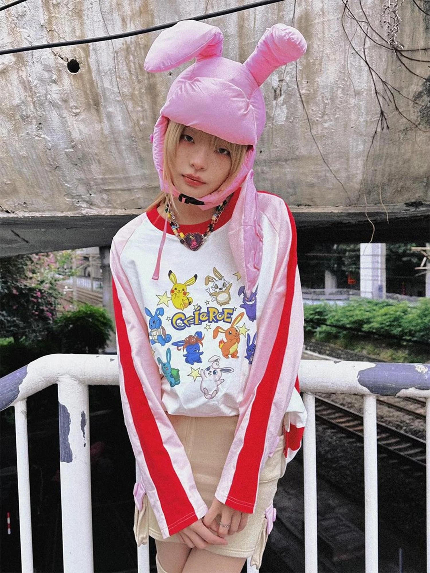 Plush Bunny Ears Cotton Hat