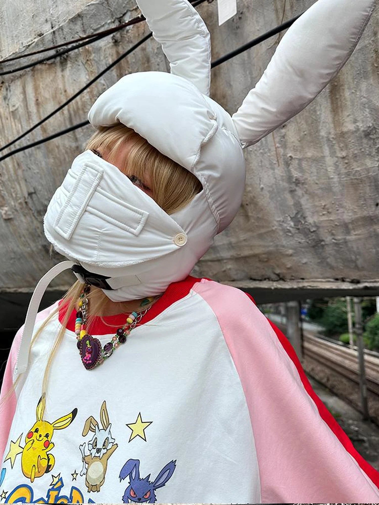 Plush Bunny Ears Cotton Hat