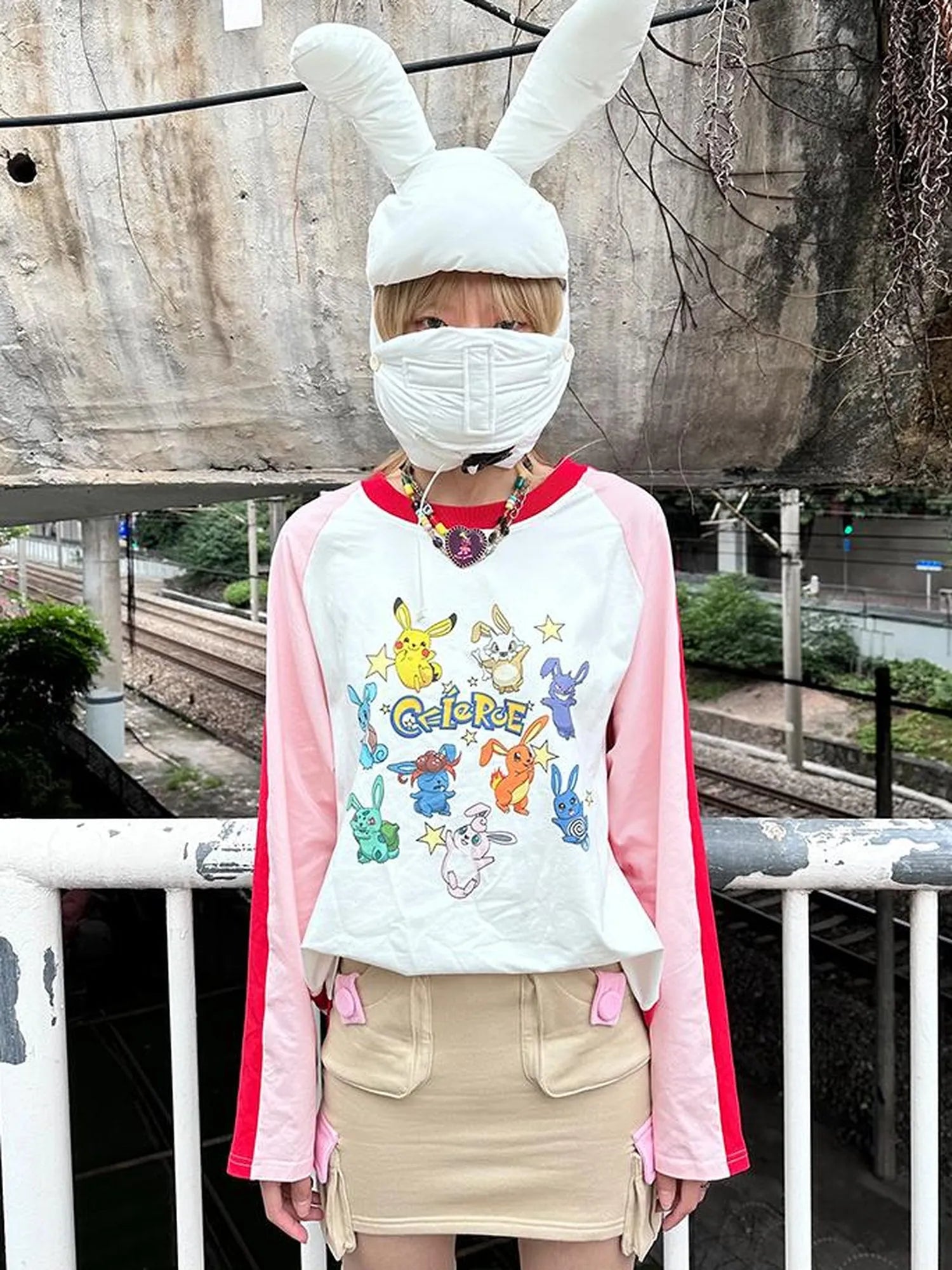 Plush Bunny Ears Cotton Hat