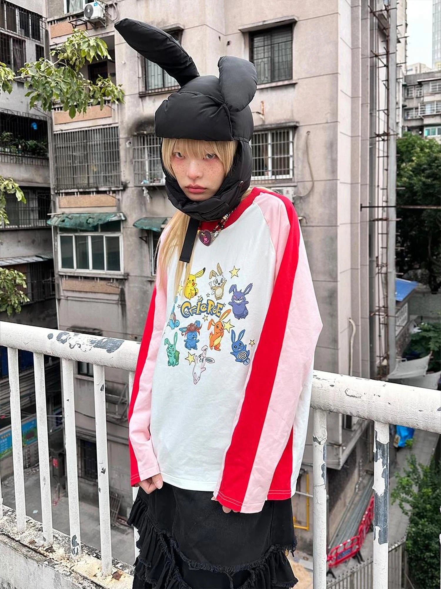 Plush Bunny Ears Cotton Hat