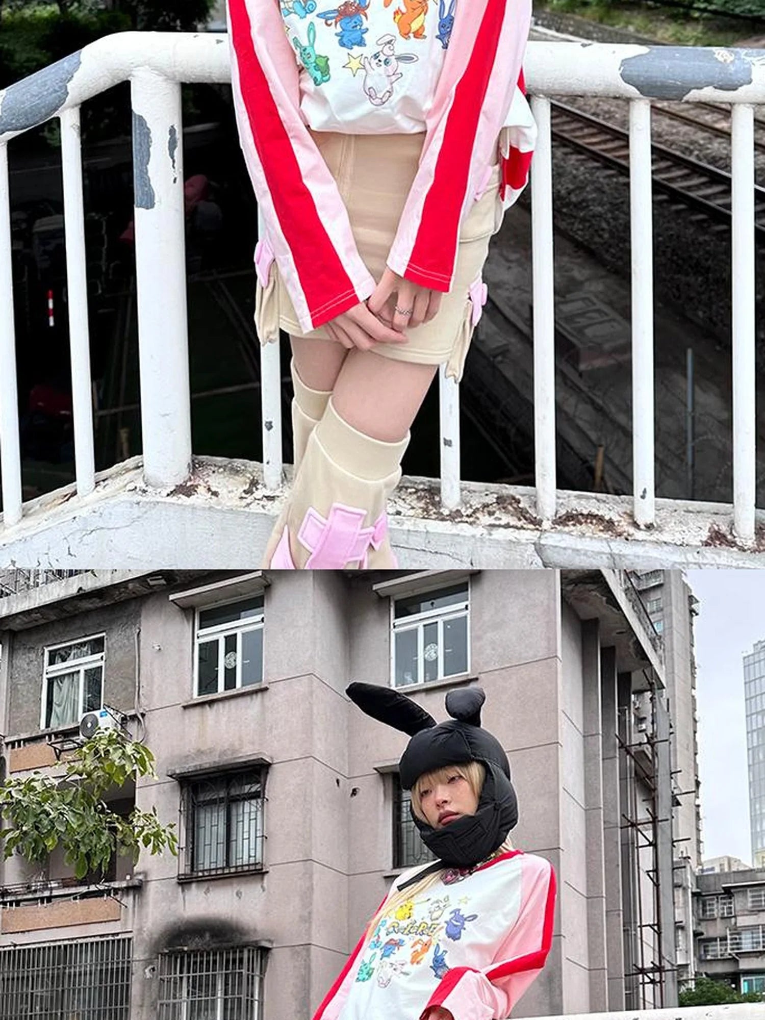 Plush Bunny Ears Cotton Hat