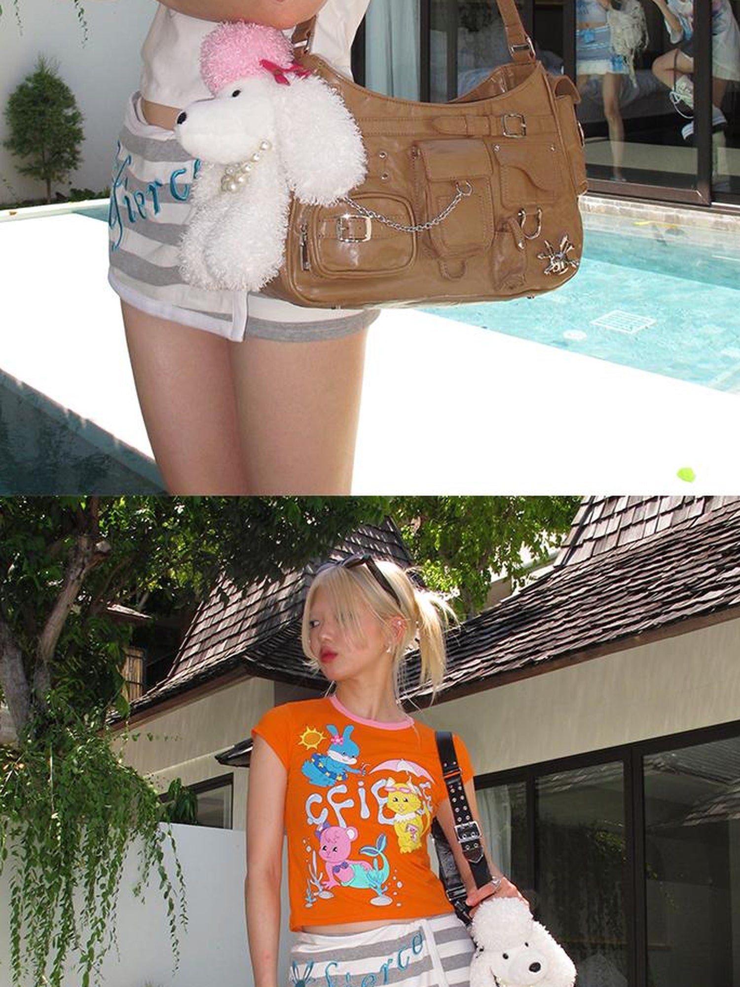 CFIERCE Pu Tote Bag With Alloy Accents