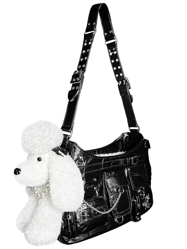 Pu Tote Bag With Alloy Accents