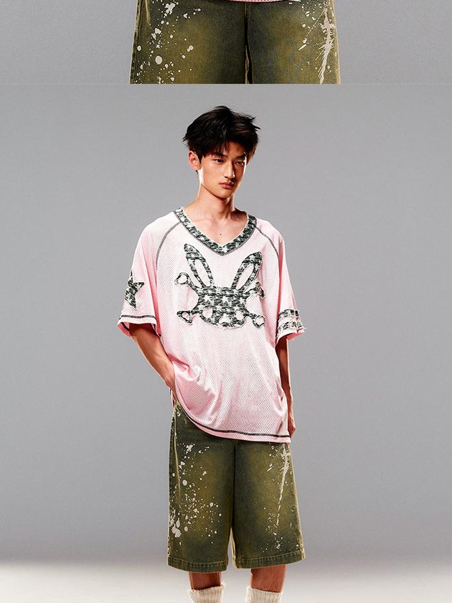 CFIERCE Rabbit Skull Loose Fit T Shirt