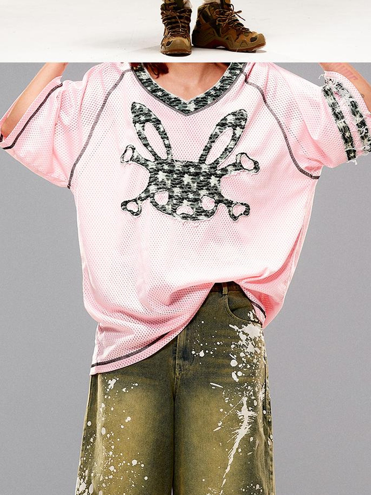 CFIERCE Rabbit Skull Loose Fit T Shirt