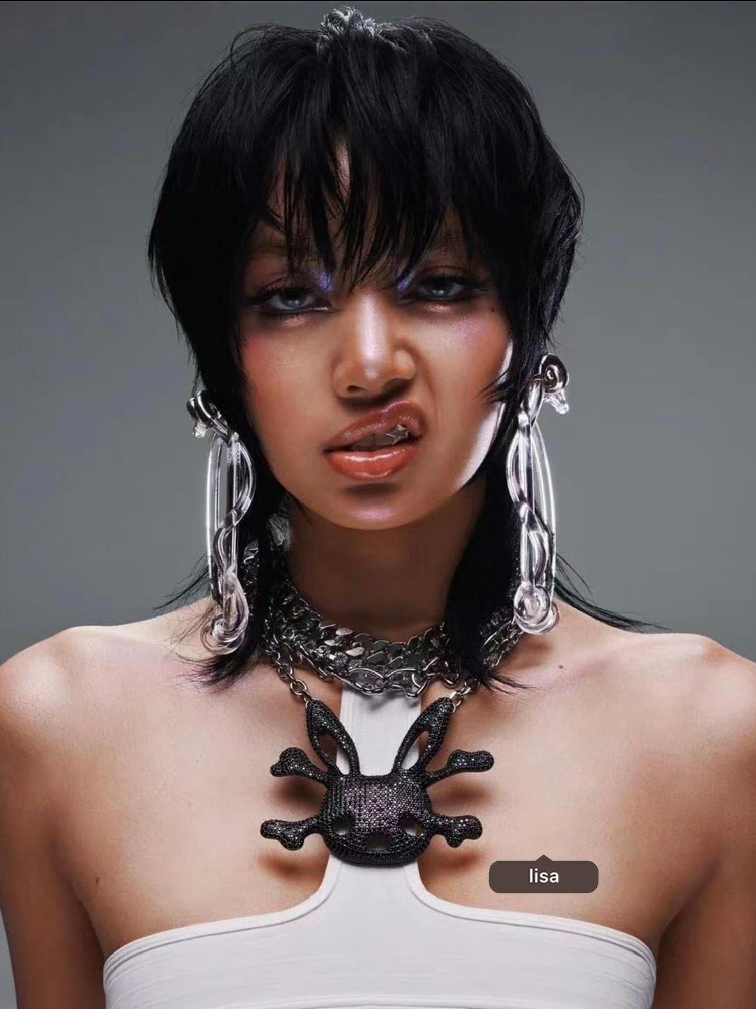 CFIERCE Rabbit Skull Pendant Necklace